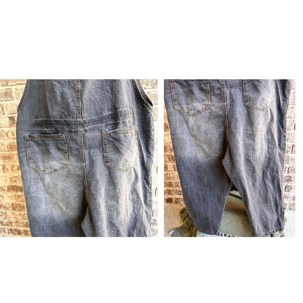 Other NWT YESNO Denim Painted Bib Overalls Medium Wide L Size 32" / US 10 / IT 46 - 9 Thumbnail