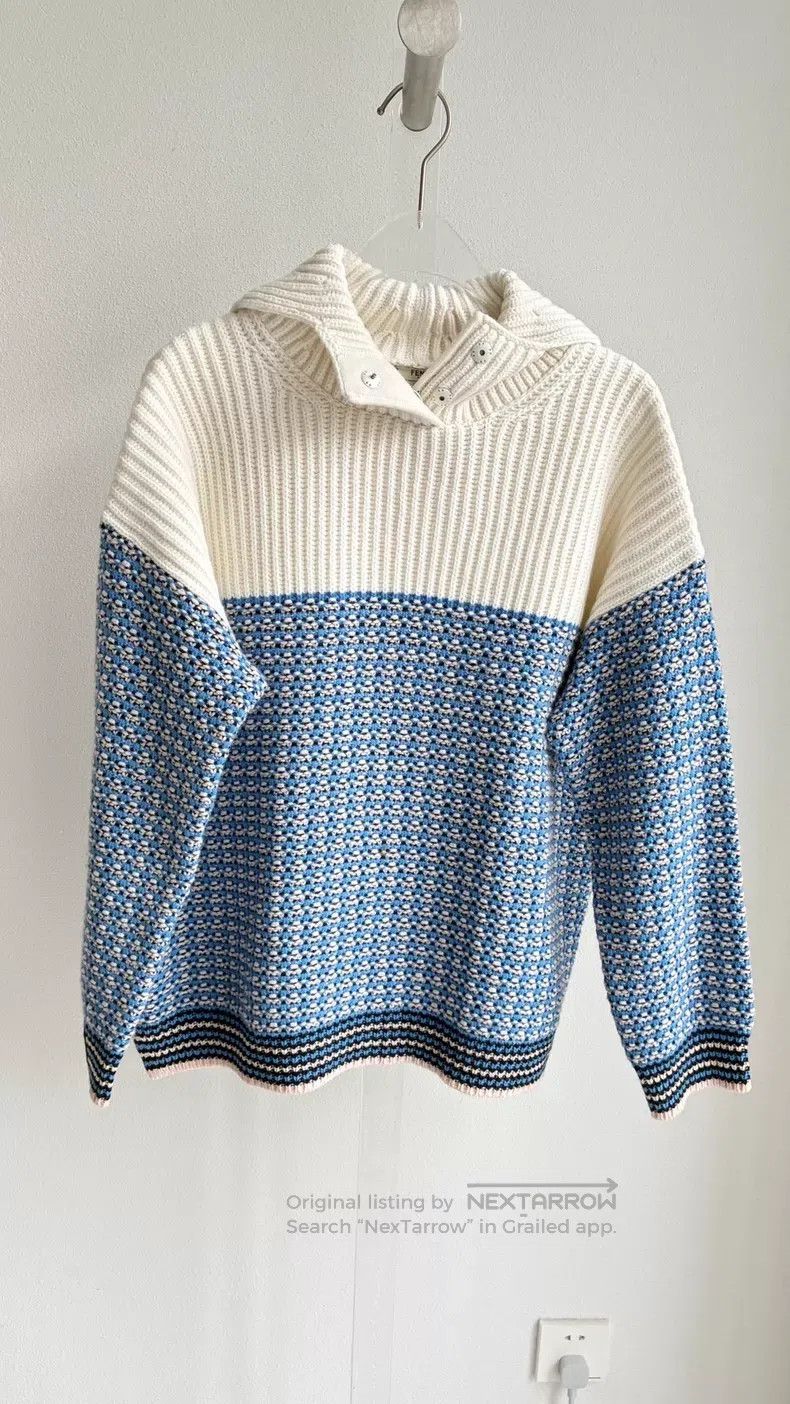 Fendi Fendi Color Block Wool Knit Sweater, 70% Wool + 30% Nylon, Size XXS / US 00 / IT 34 - 2 Thumbnail