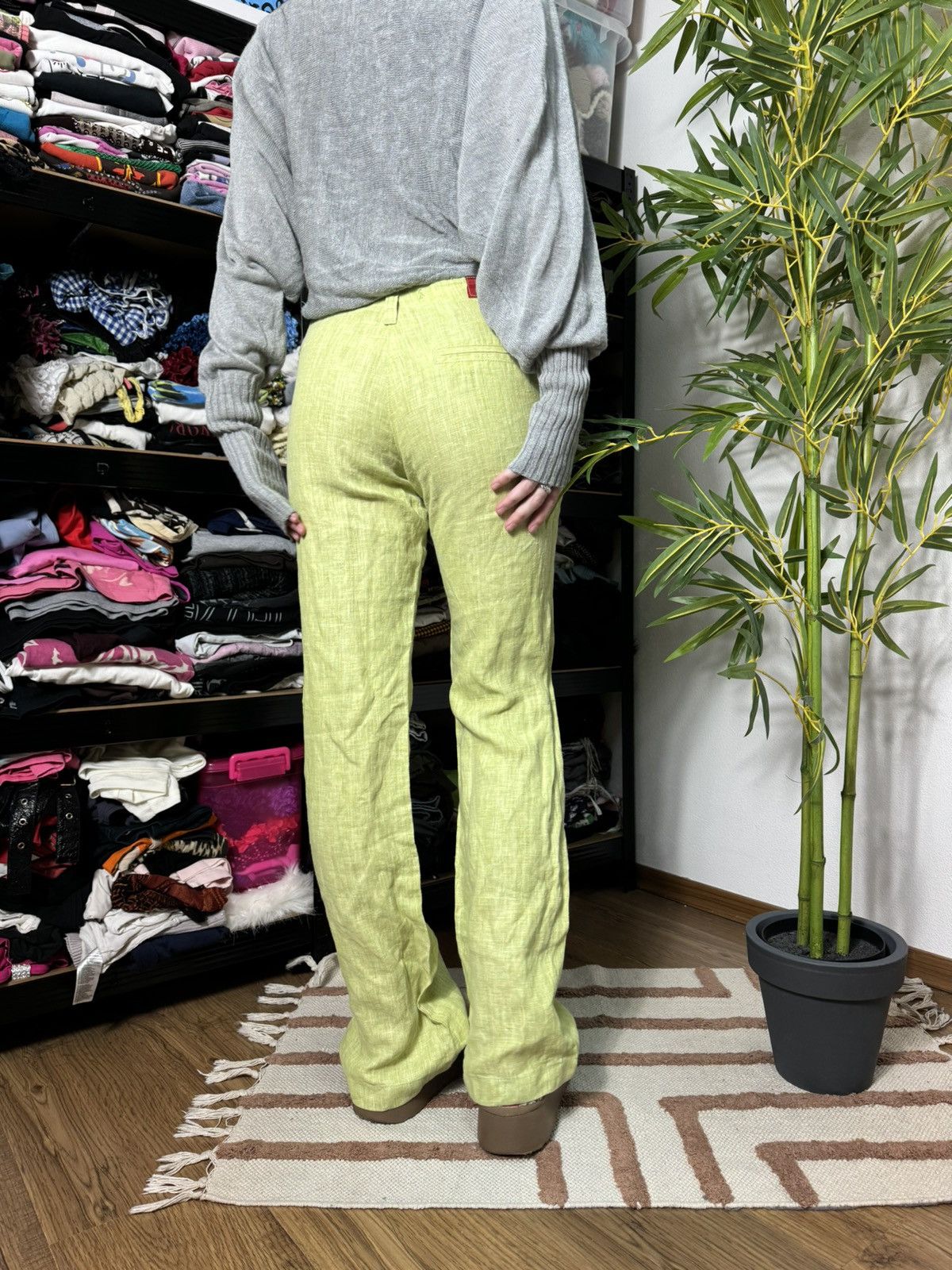 Miss Sixty VINTAGE MISS SIXTY LINEN STRAIGHT MID RISE TROUSERS Size 27" / US 4 / IT 40 - 4 Thumbnail