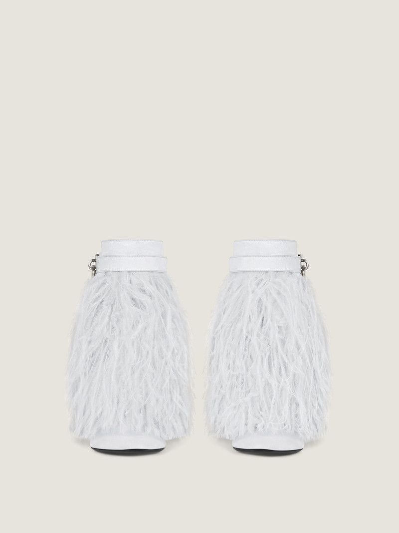 Givenchy o1w1db10326 Shark Lock Stiletto Ankle Boots in White Size US 5.5 / IT 35.5 - 3 Thumbnail