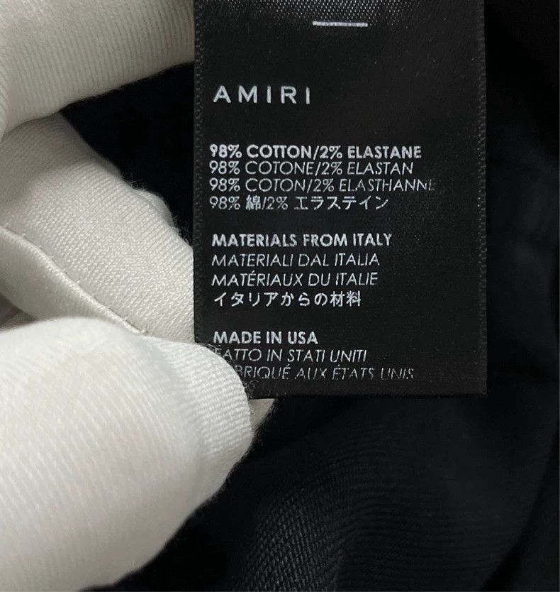 Amiri AmiriBlack water ripples destroy knife cut leather brand de Size US 31 - 4 Thumbnail