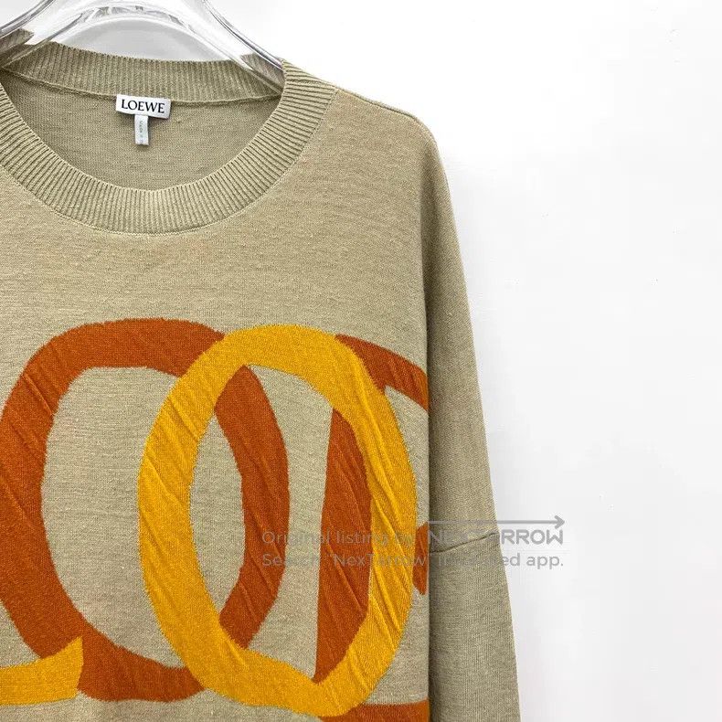 Loewe Loewe Brown Logo Letter Printed Linen Crew Neck Long Sleev Size XS / US 0-2 / IT 36-38 - 3 Thumbnail