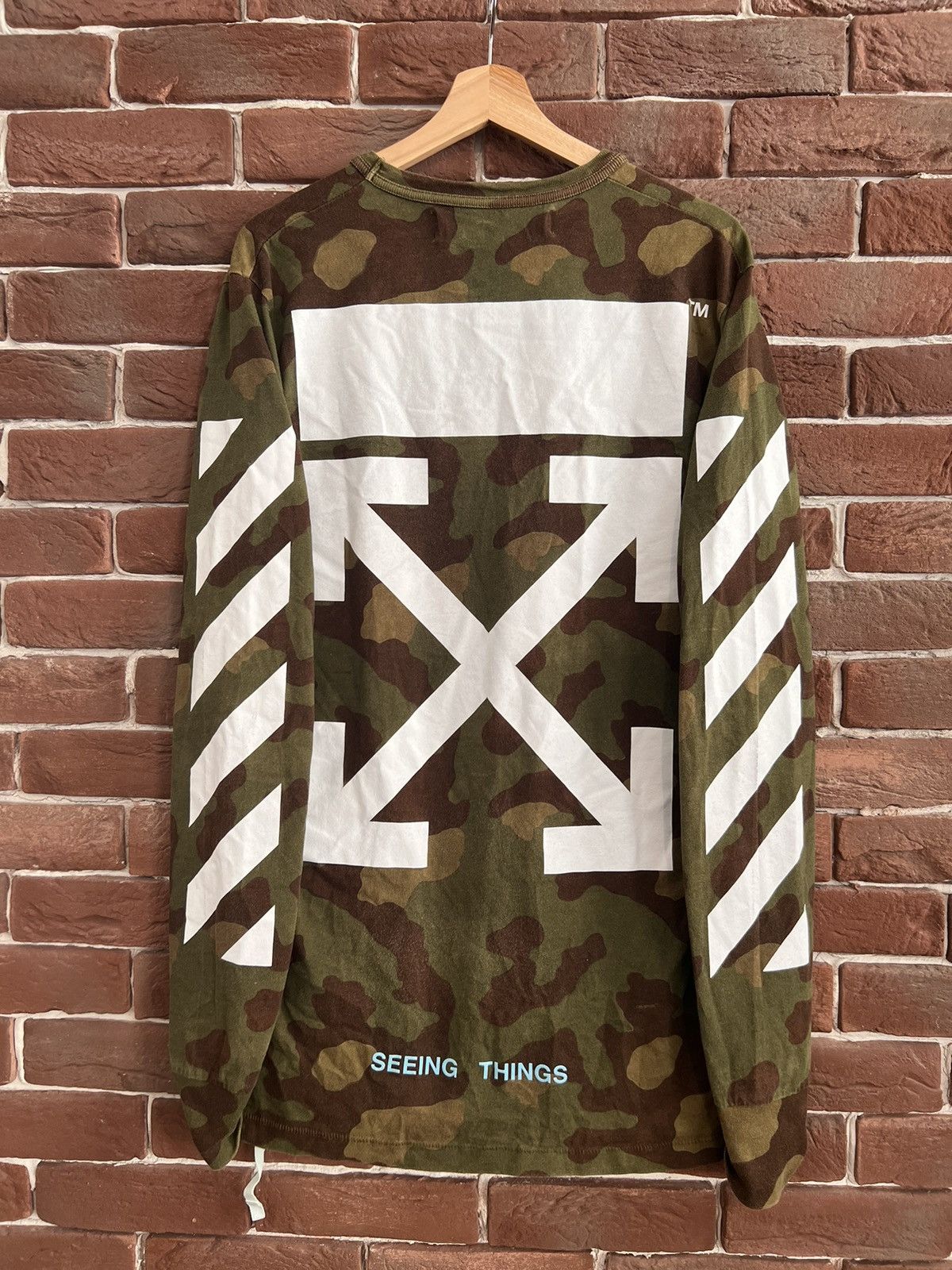 Off white camo long cheap sleeve