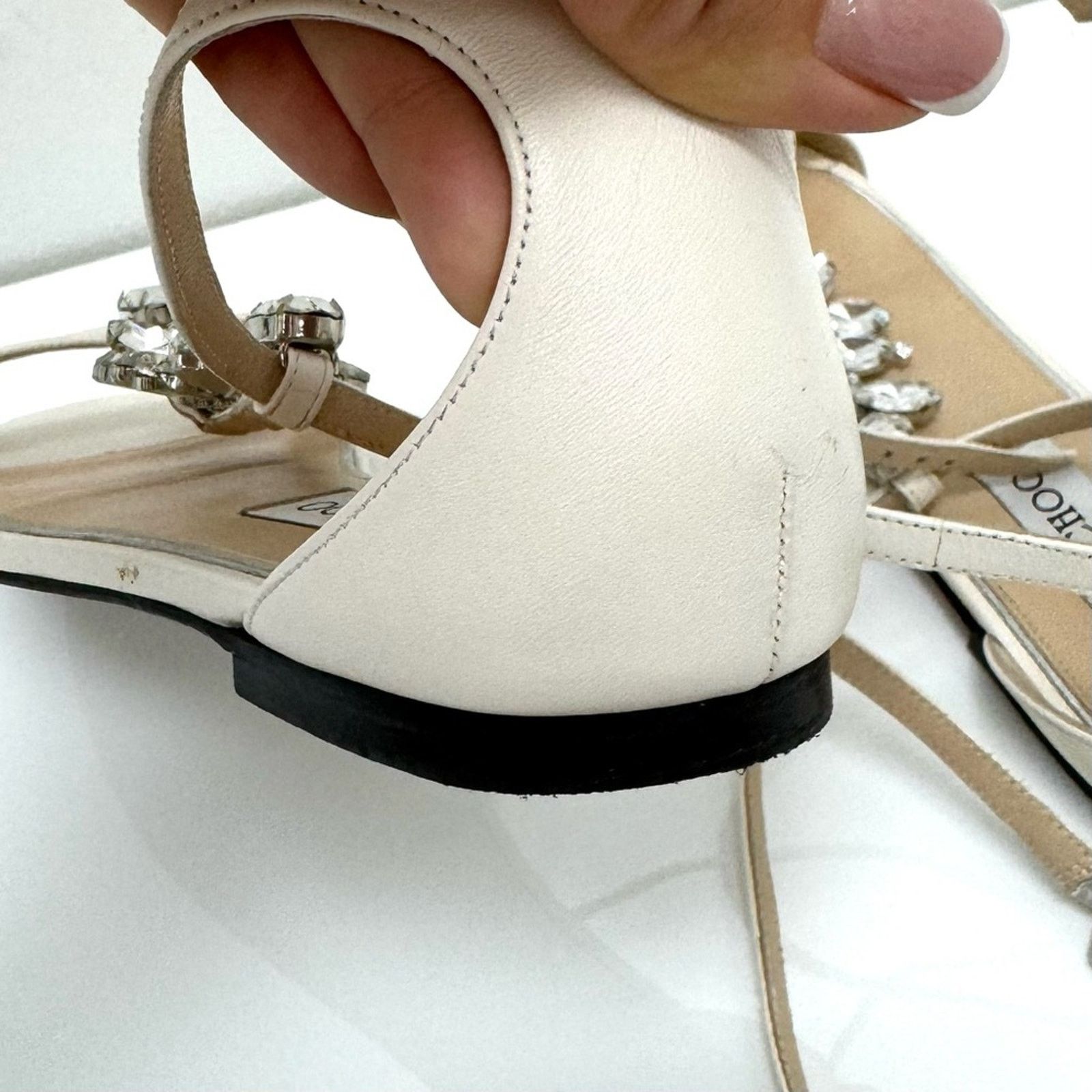 Jimmy Choo JIMMY CHOO Averie Embellished Leather Sandals, Size 37,5 Size US 7 / IT 37 - 8 Thumbnail