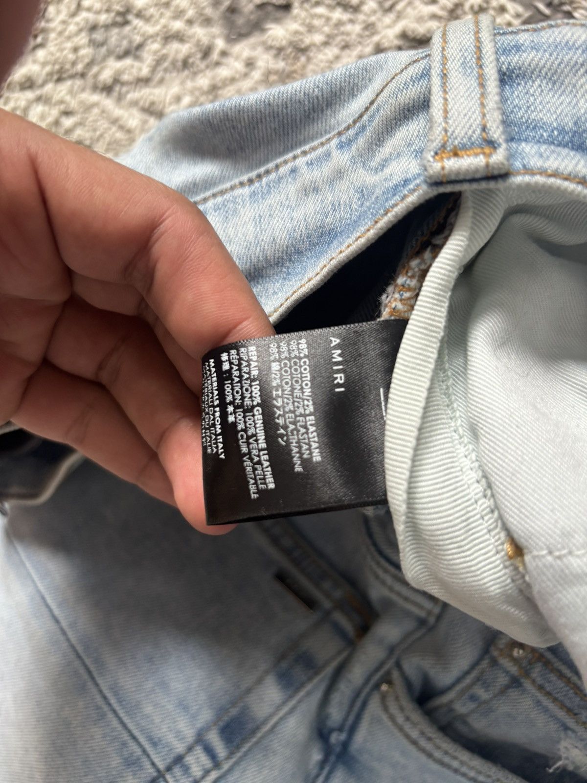 Amiri Amiri MX1 “Black Leather Patch” Jeans – Size 34 Size US 34 / EU 50 - 5 Thumbnail