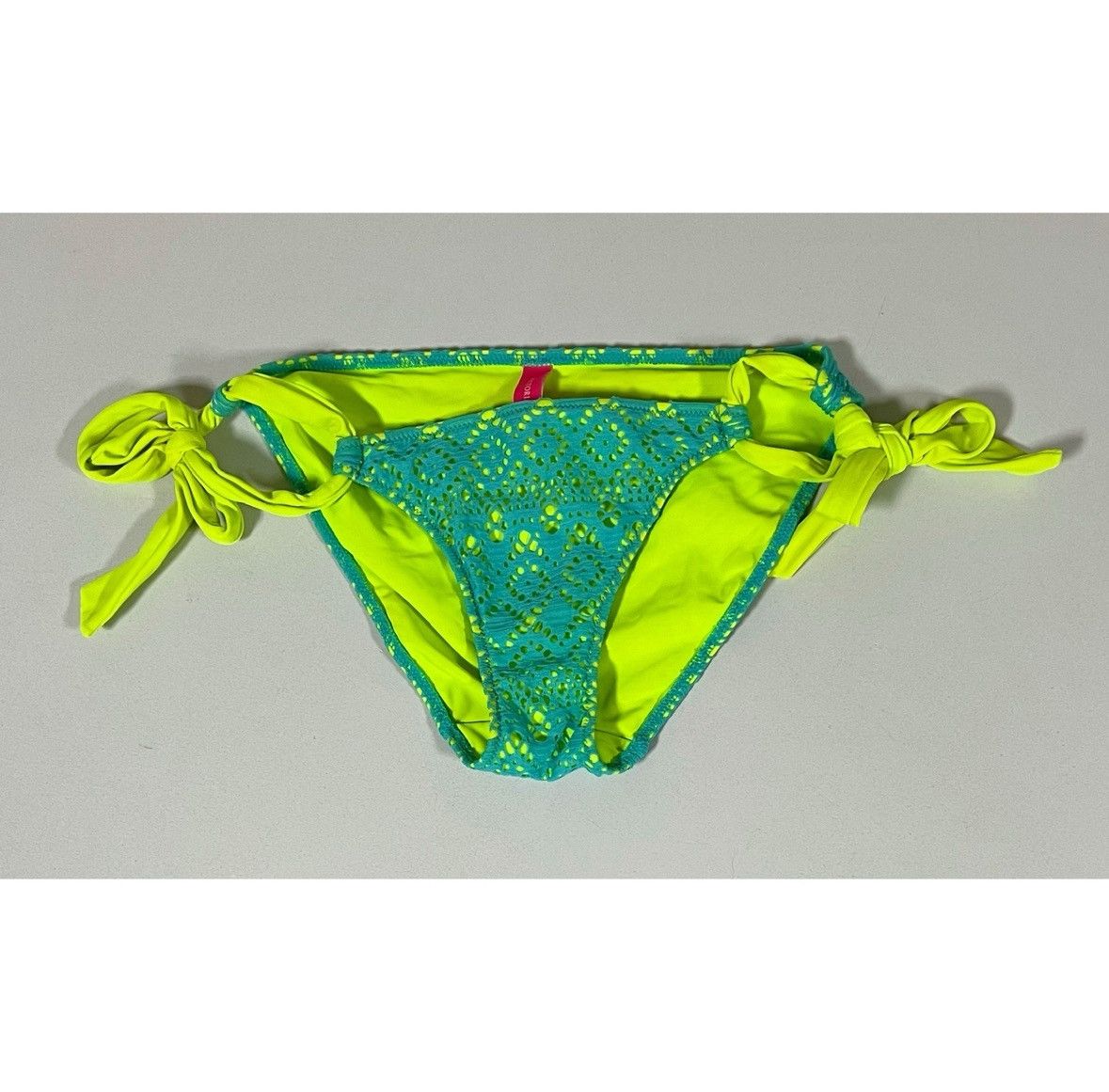 Designer × Victoria's Secret × Vintage Green Lace Bikini Bottoms Swimwear Bathing Suit Size S 🩵💚✨ Size ONE SIZE - 2 Thumbnail