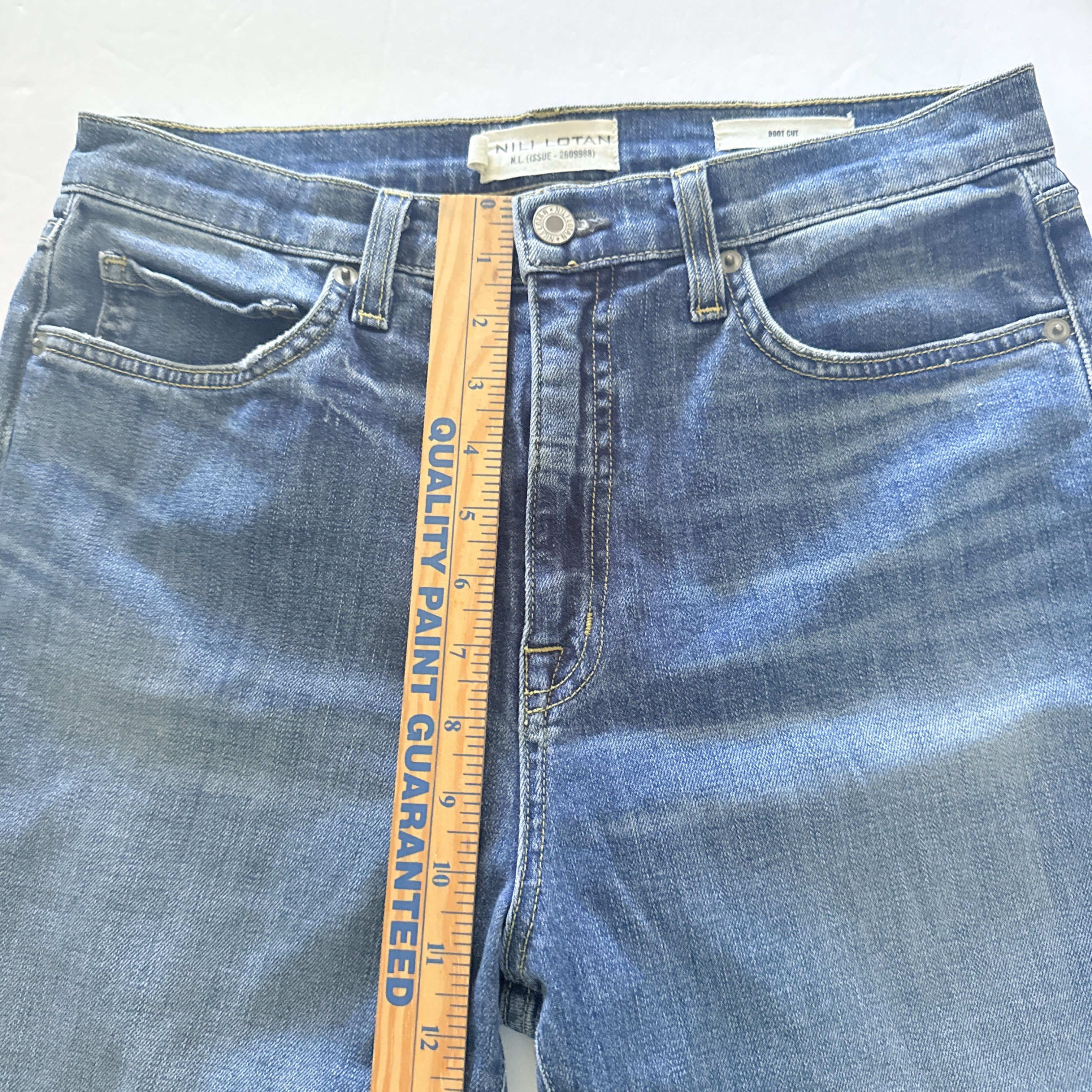 Nili Lotan Nili Lotan Jean Classic Wash Cotton Blend Distressed Size 30" / US 8 / IT 44 - 9 Thumbnail