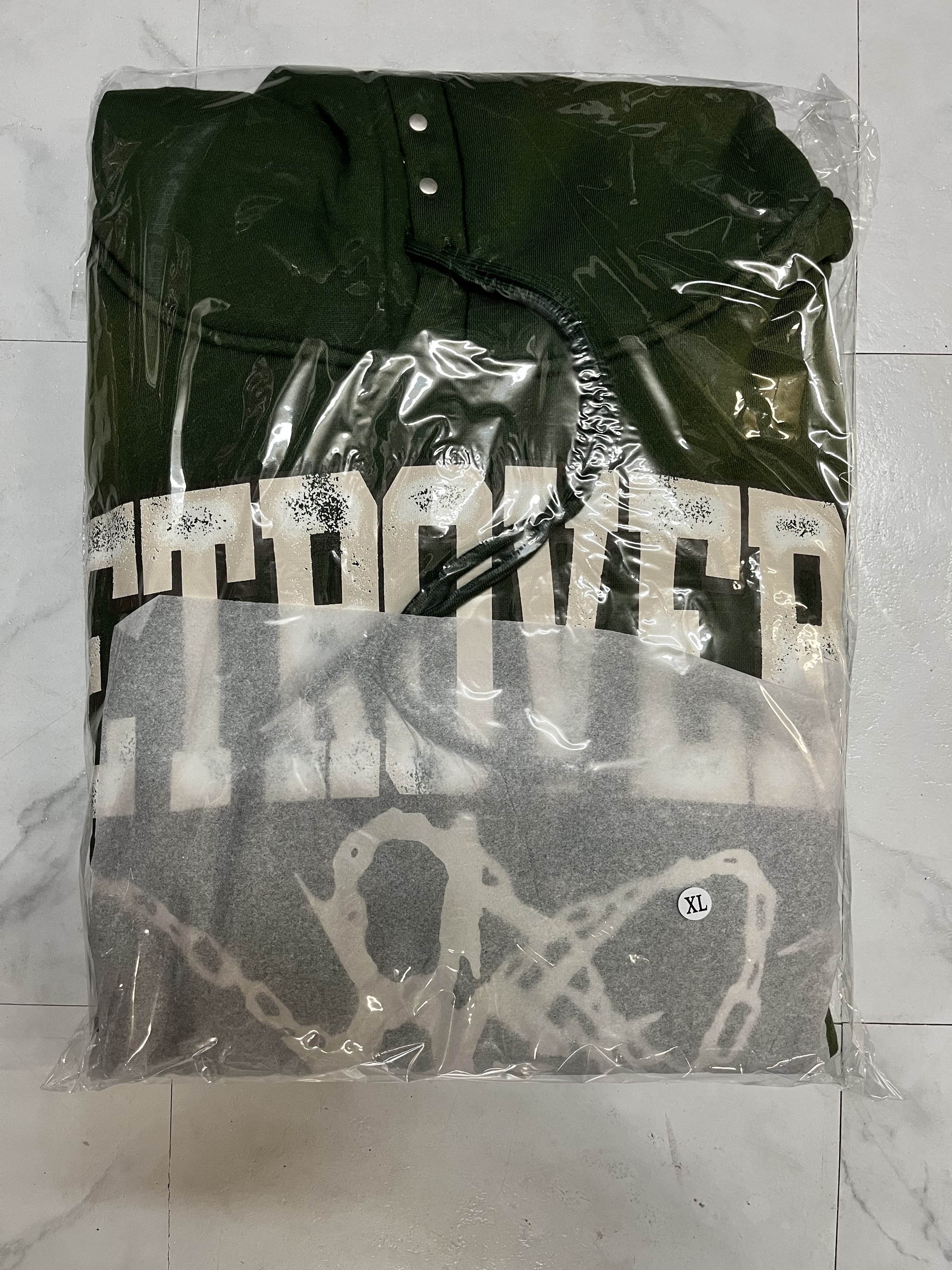 RETROVERT Green Studded Destruction Hoodie Size US XL / EU 56 / 4 - 5 Thumbnail