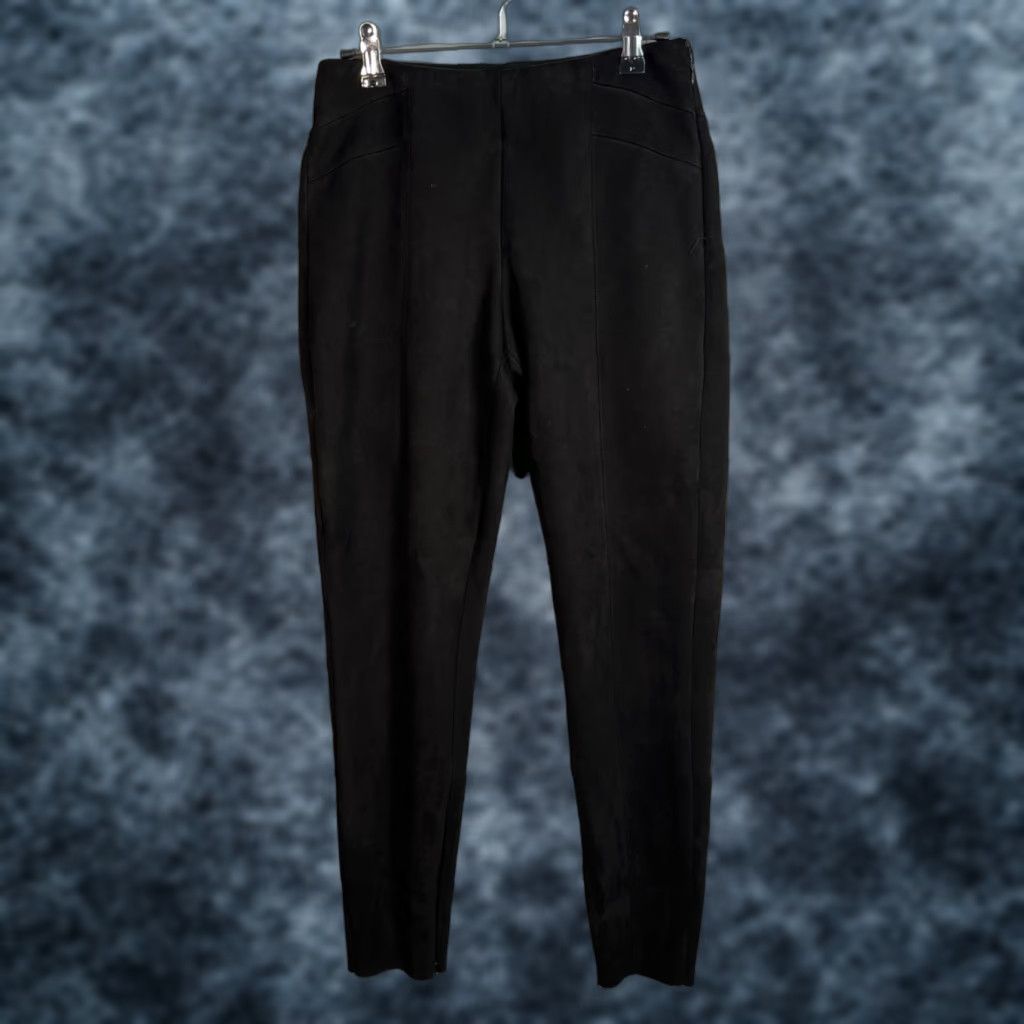 Zara Zara Basic Pants Womens Small Black Skinny Suede Like Texture Size 28" / US 6 / IT 42 - 1 Thumbnail