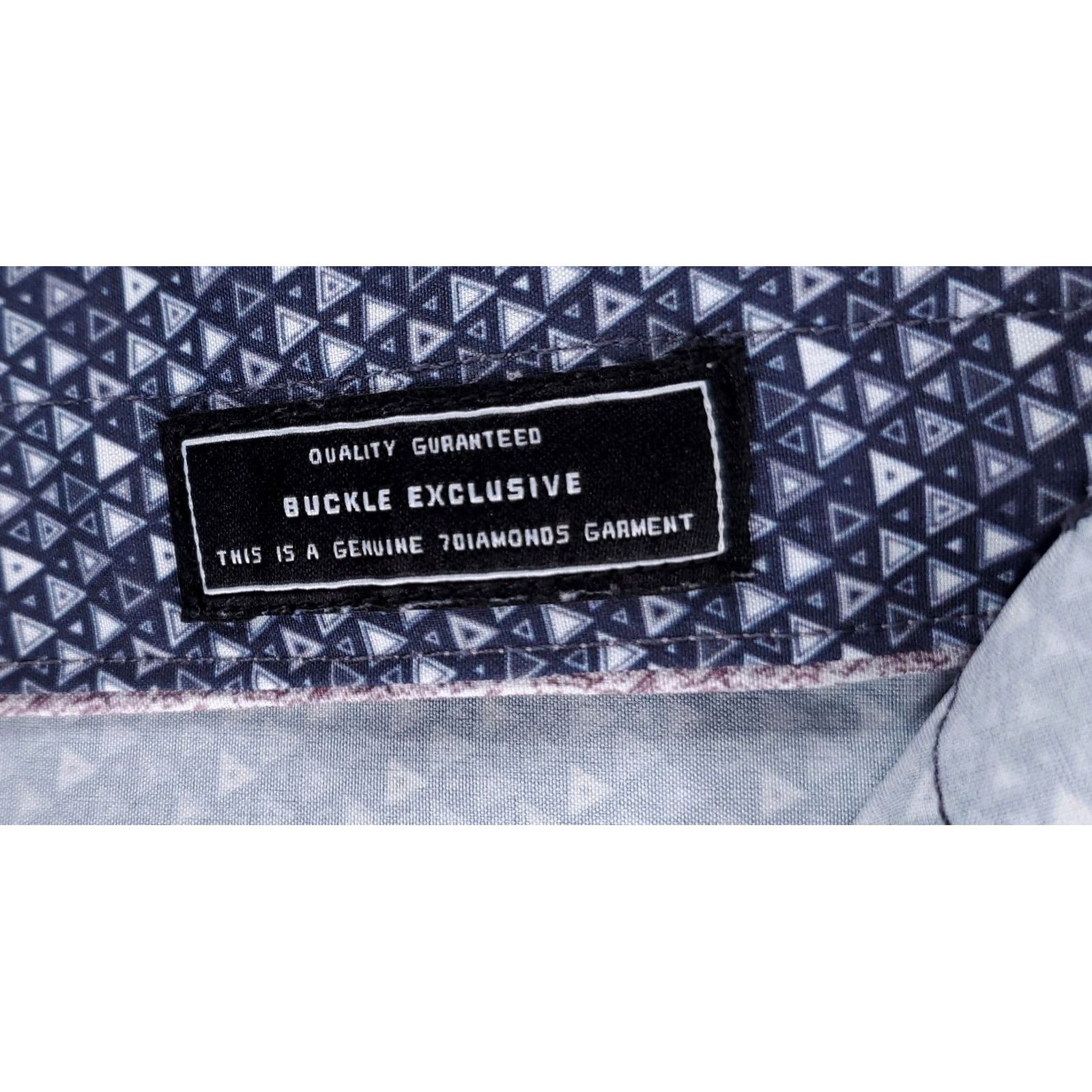 Vintage 7 Diamonds 4 Way Stretch Button Up Shirt Patterned Blue Long Sleeve Mens XXL Shirt Size US XXL / EU 58 / 5 - 4 Thumbnail