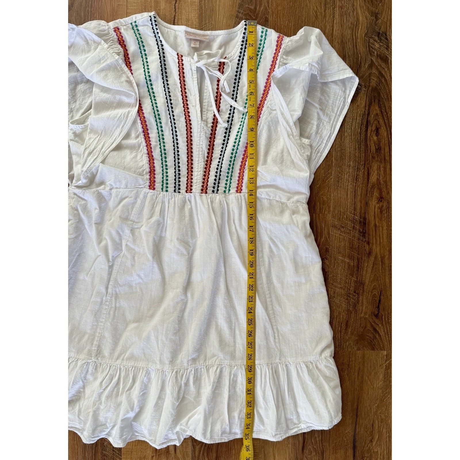Other Knox Rose Women’s Dress XL White Embroidered Pockets GUC Size XL / US 12-14 / IT 48-50 - 6 Thumbnail