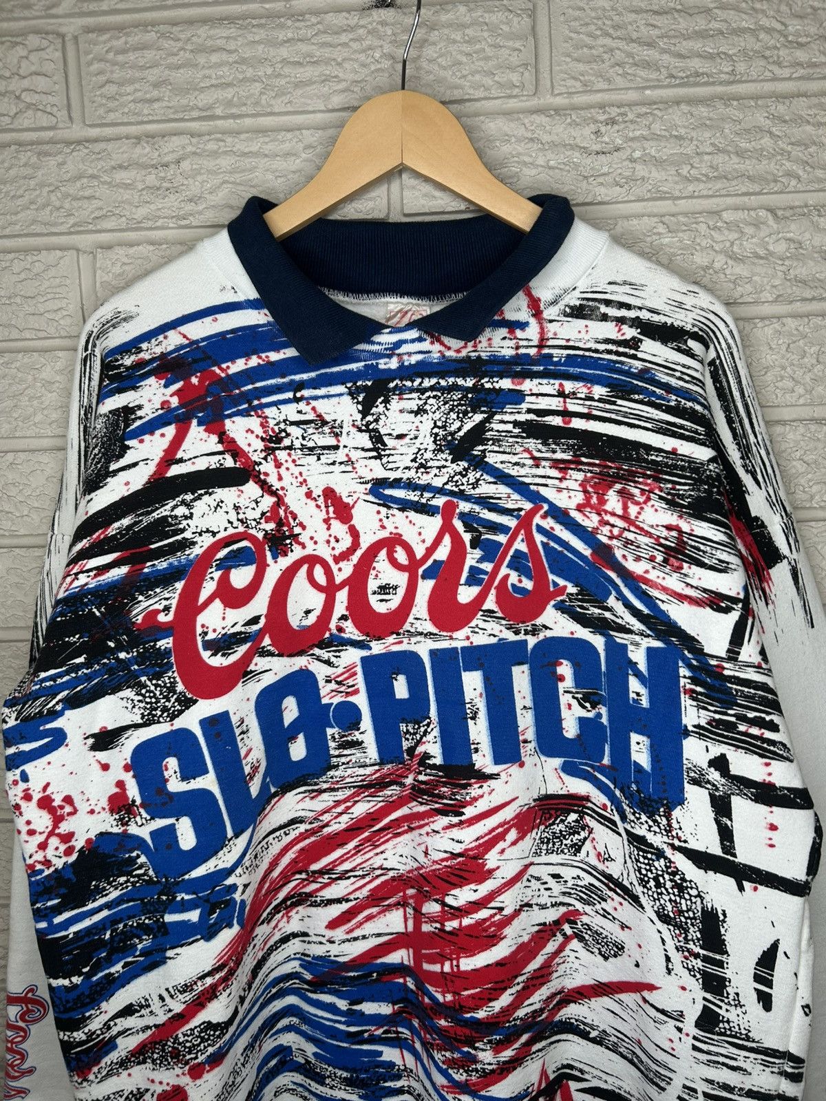 Vintage Vintage Coors Slo Pitch All Over Print Pullover Sweater Size US L / EU 52-54 / 3 - 2 Thumbnail