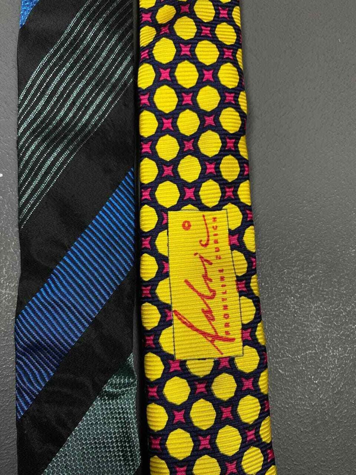 Designer Lot of 2 Fabric Frontline Zurich Silk Tie Blue Stripe Size ONE SIZE - 7 Thumbnail