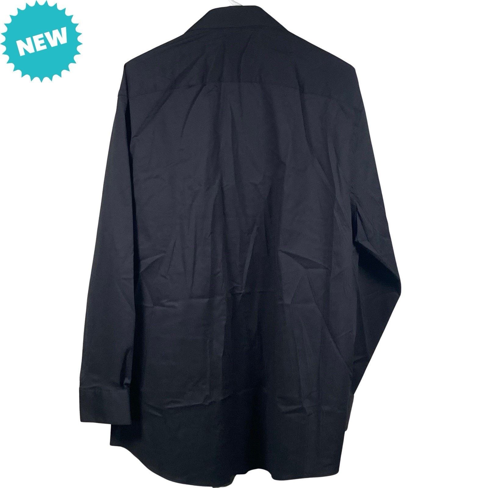 Van Heusen Van Heusen Shirt Mens XL 17-17.5 Black Everyday Defense Size US XL / EU 56 / 4 - 2 Thumbnail