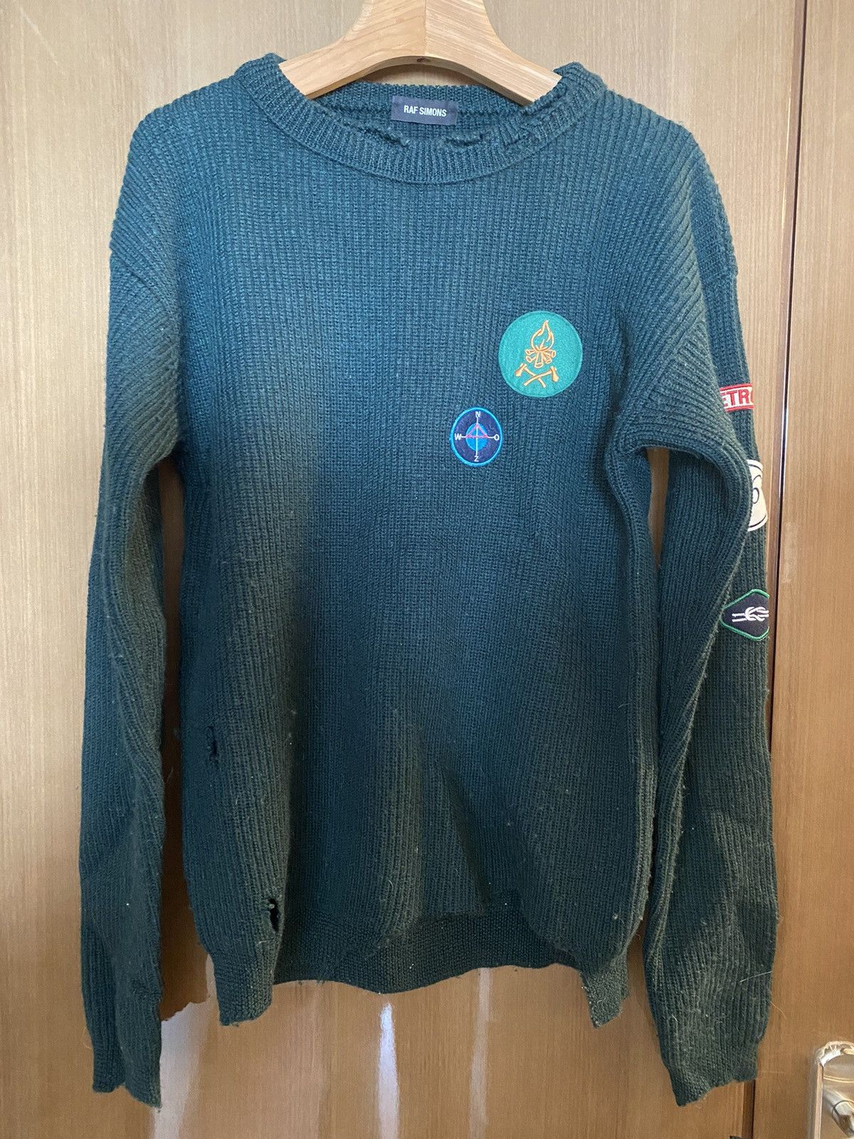 Raf Simons FW16 LANA VERGING WOOL PATCHED KNIT sweater Size US S / EU 44-46 / 1 - 1 Thumbnail