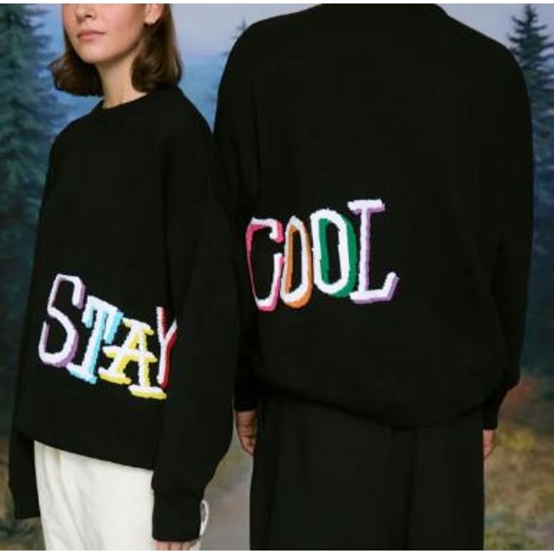 STAYCOOLNYC •NWT• STAY COOL NYC Tribal Wrap Knit Black Crewneck • Large Size US L / EU 52-54 / 3 - 10 Thumbnail