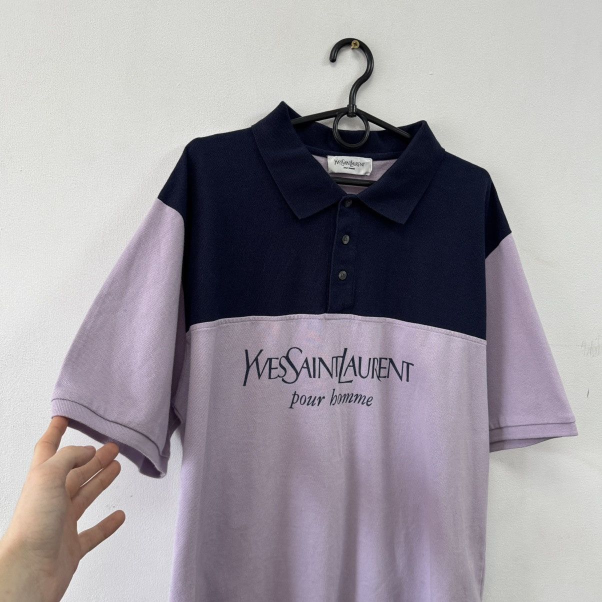 Vintage Vintage YSL Yves Saint Lauren Polo Shirt Big Logo Size US XXL / EU 58 / 5 - 6 Thumbnail