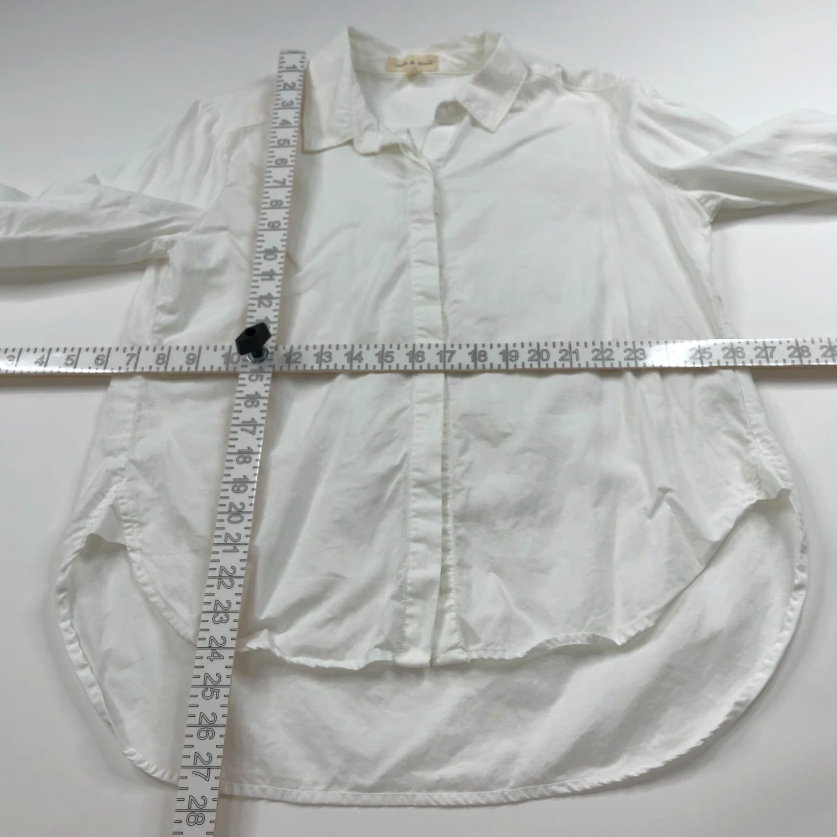 Anthropologie Cloth & Stone Shirt White Lyocell Long Sleeve Button-Up XS? Size M / US 6-8 / IT 42-44 - 3 Thumbnail