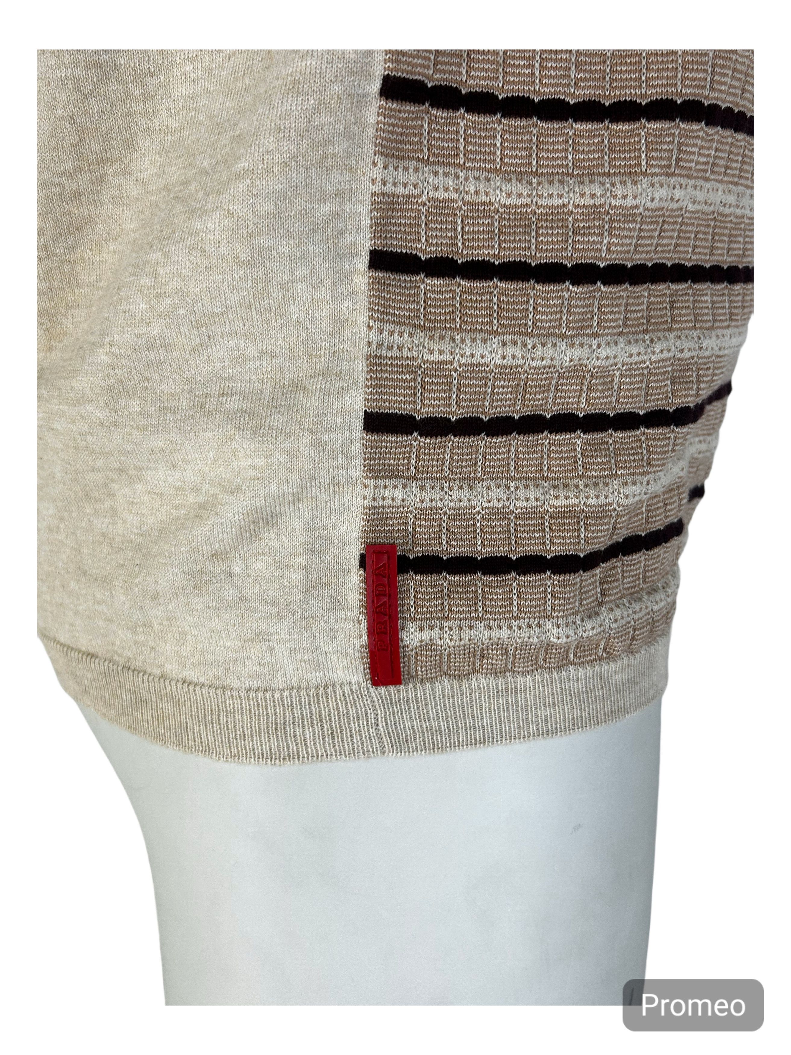 Prada PRADA LINEA ROSSA KNITTED STRIPE SLEEVELESS KNIT SIZE 50 Size US XXL / EU 58 / 5 - 3 Thumbnail