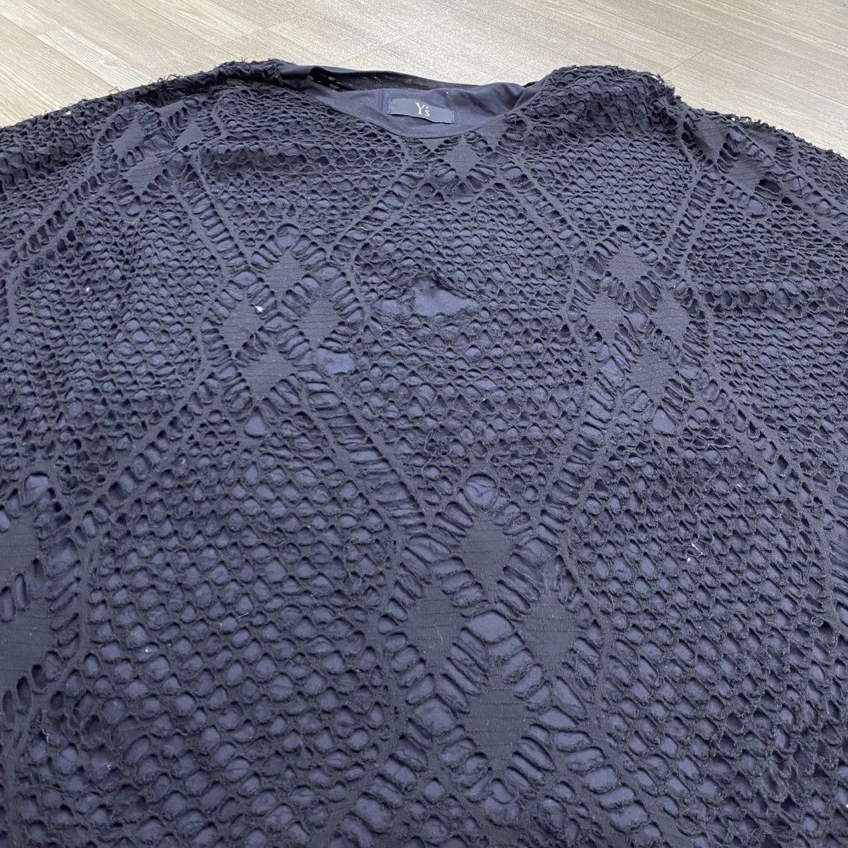 Yohji Yamamoto 2000s Y’s by Yohji Yamamoto Japan Knit Mesh Overlay T-Shirt Size US M / EU 48-50 / 2 - 4 Thumbnail