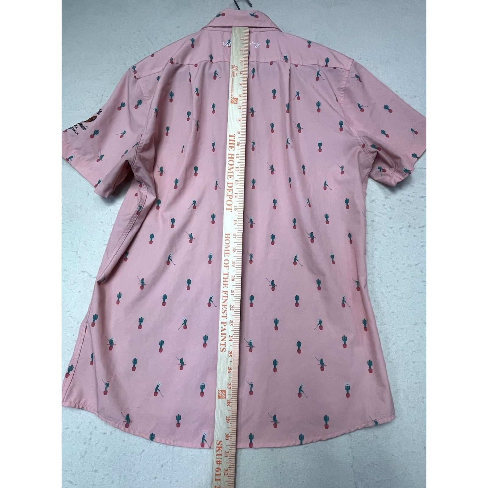 Pinko William Murray Shirt Mens M Golf Performance Button Arm Logo Short Sleeve Pink Polo Size US M / EU 48-50 / 2 - 4 Thumbnail