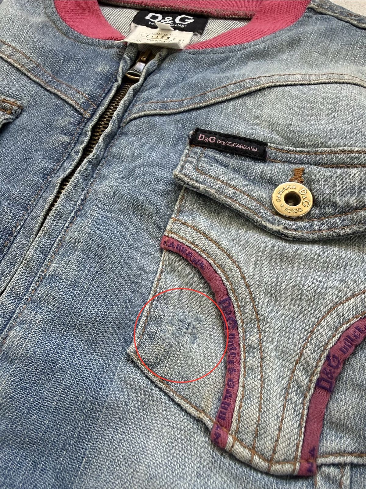 Dolce & Gabbana Vintage Dolce Gabbana Blue/Pink Denim Jacket Size 28/42 Size M / US 6-8 / IT 42-44 - 16 Thumbnail