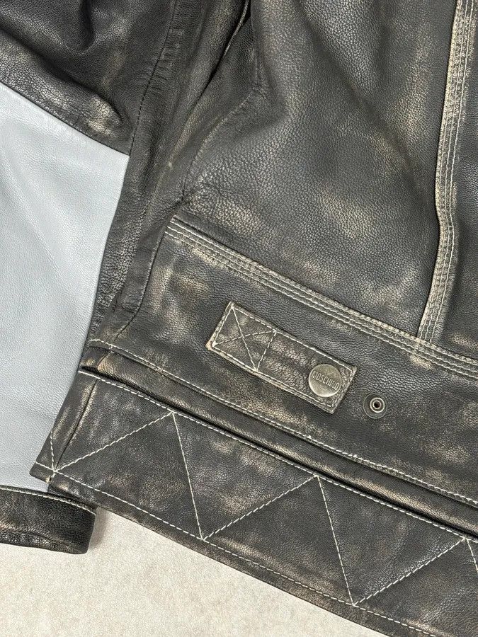 Moschino AW2020 Moschino Faded Leather Trucker Bomber Grey Jacket Size US M / EU 48-50 / 2 - 12 Thumbnail