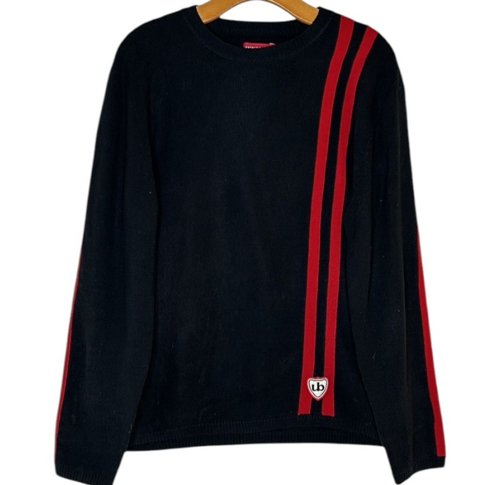 UNIONBAY × Vintage VTG 1990s Union Bay Striped Sweater Black Red Size Large Size US L / EU 52-54 / 3 - 2 Thumbnail