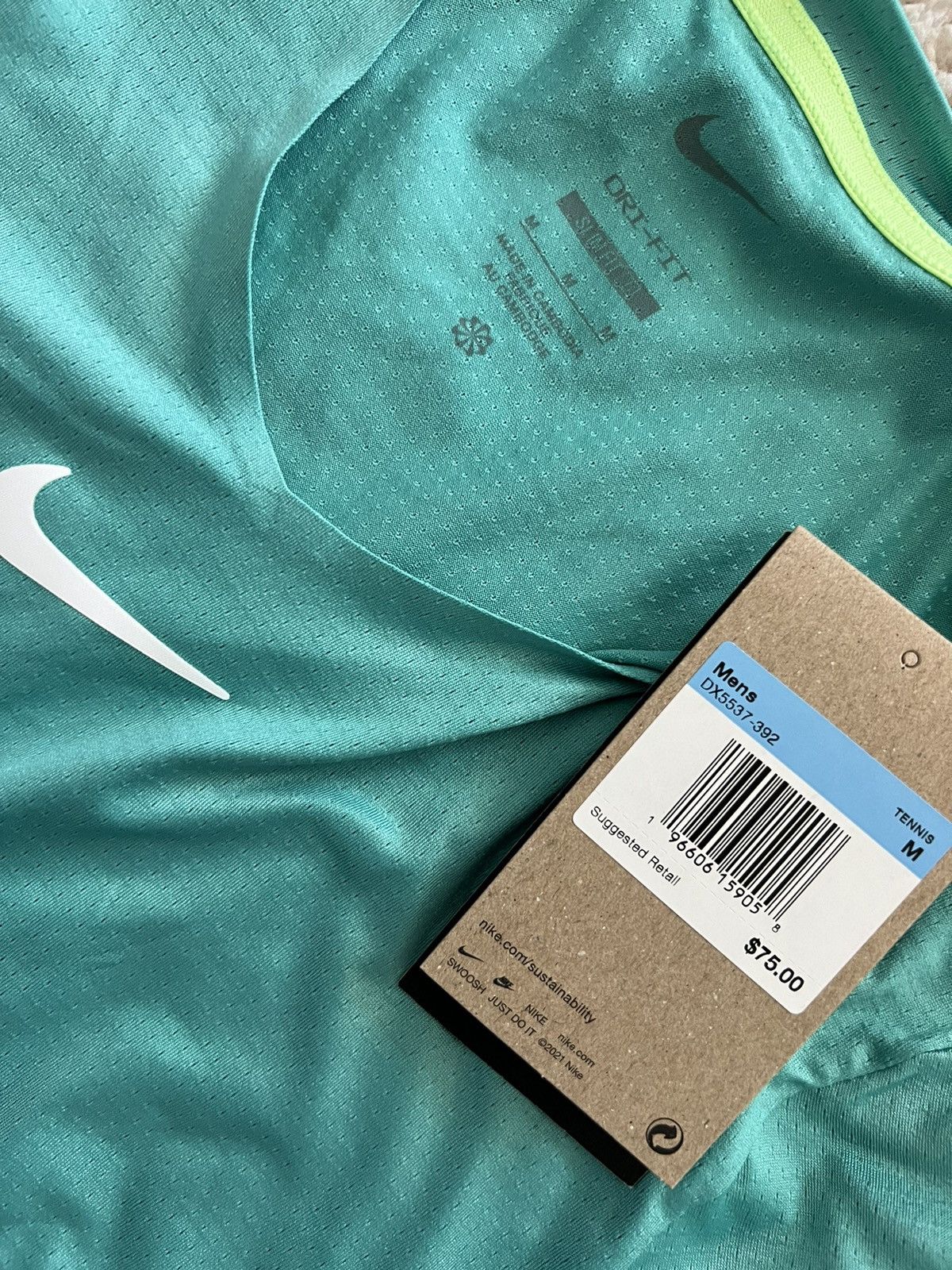 Nike Nike Court Dri Fit Advantage Printed Shirt Teal Size US M / EU 48-50 / 2 - 2 Thumbnail