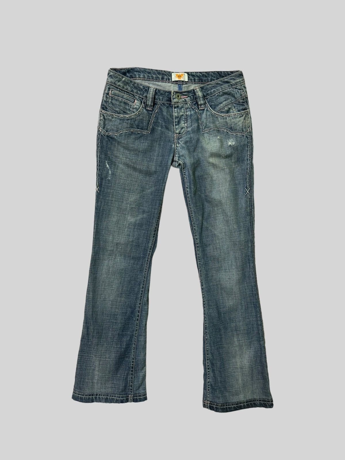 If Six Was Nine × Japanese Brand × Le Grande Bleu (L.G.B.) Flared Antik denim Low Waist embroidery Bootcut Denim Size US 30 / EU 46 - 2 Thumbnail
