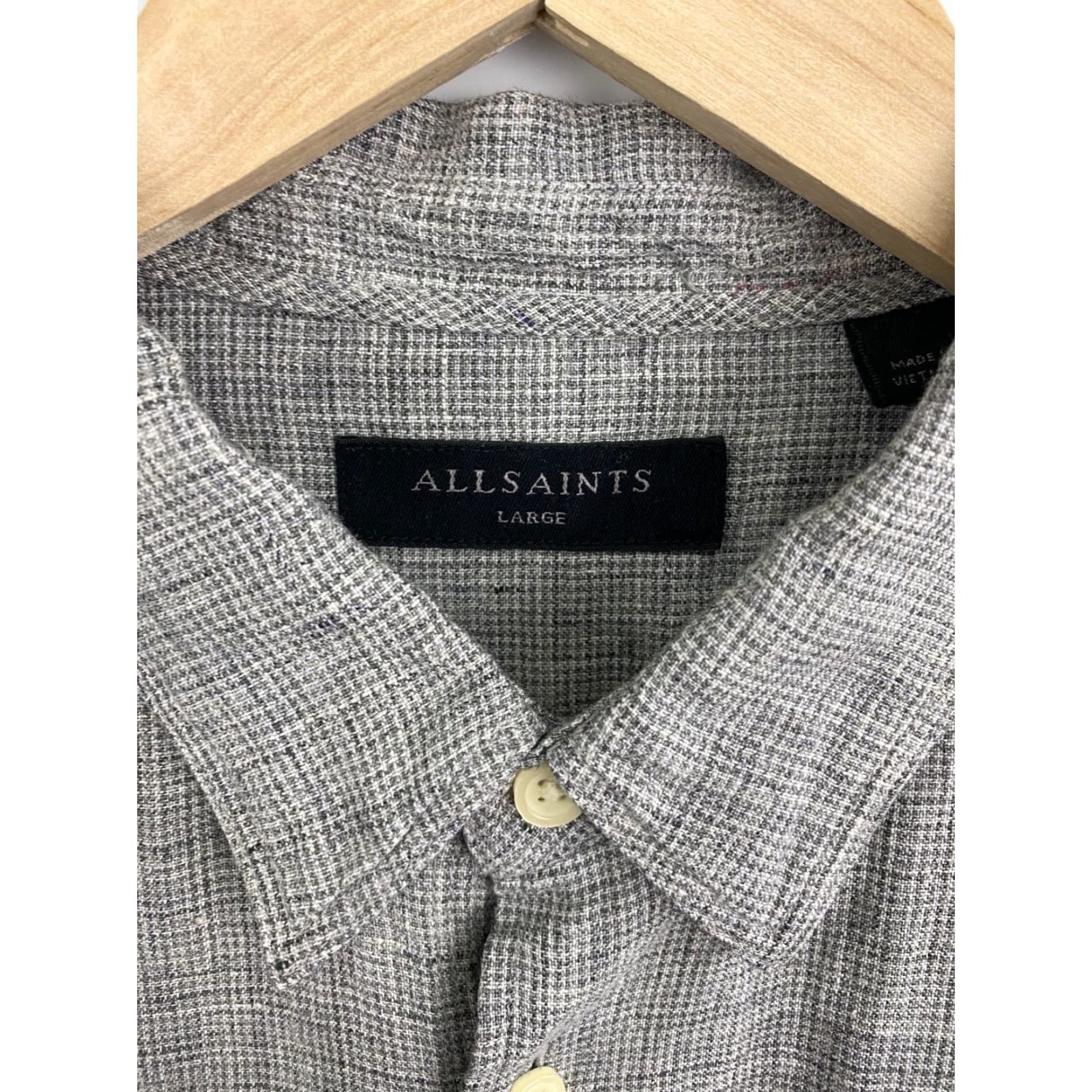 Allsaints AllSaints Linen 100% Shirt Retro Rare Hype Y2K L Grey Men's T-Shirt Size US L / EU 52-54 / 3 - 5 Thumbnail