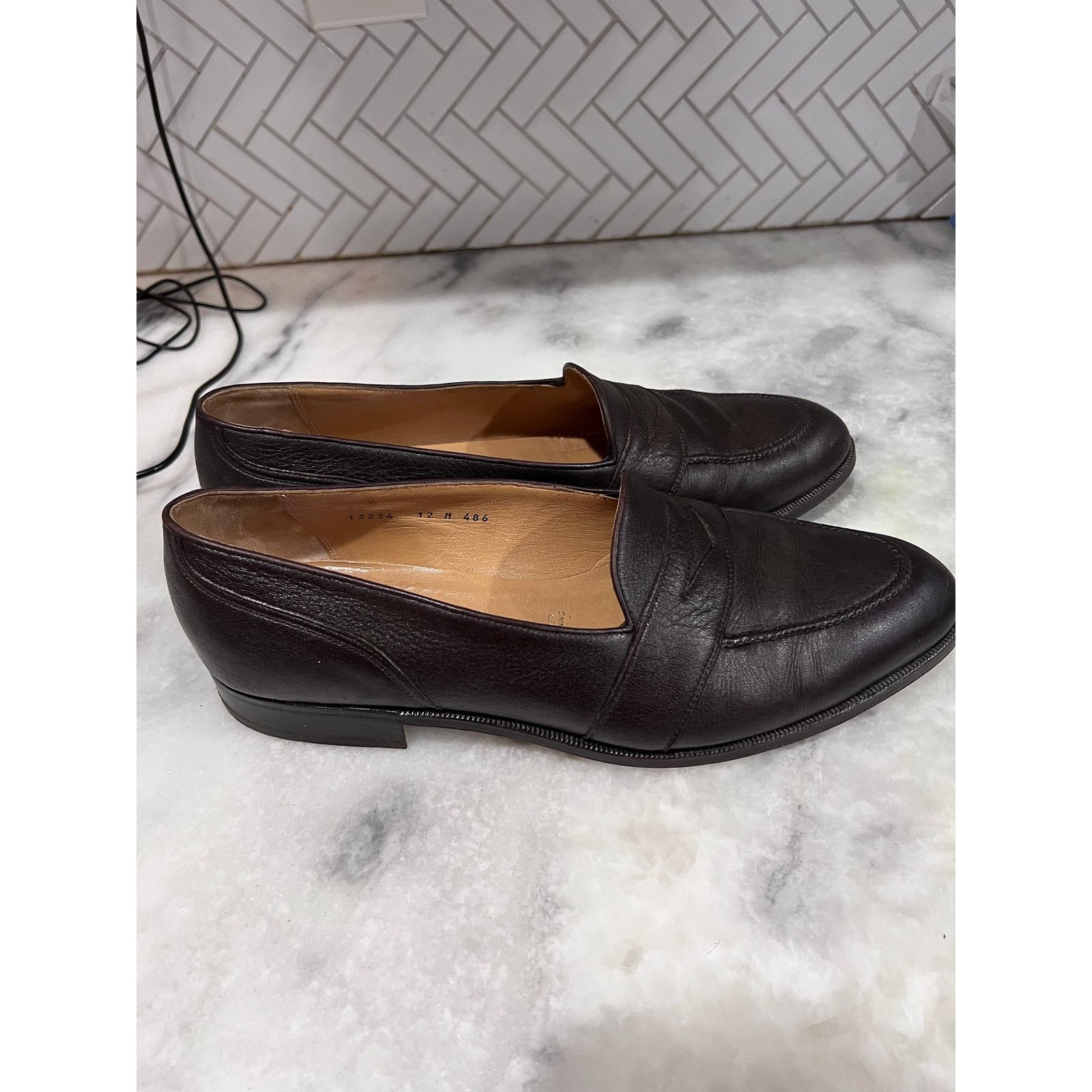 Gravati Gravati Italian Leather Loafers Men’s 12M Brown All Leather Size US 12 / EU 45 - 4 Thumbnail