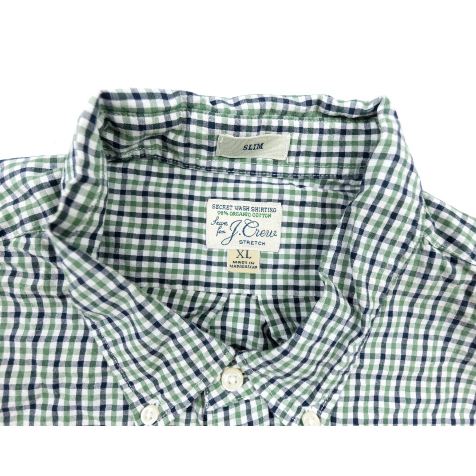 J.Crew VINTAGE not applicable; JCrew Men Shirt XL Green Blue Button-Up Long Sleeve Stretch Plaid Size US XL / EU 56 / 4 - 4 Thumbnail