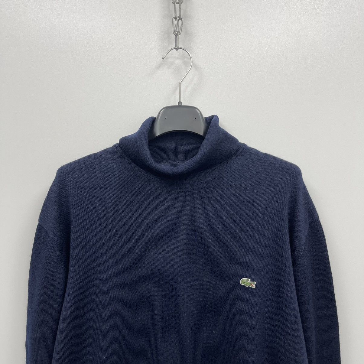 Lacoste Lacoste Wool Turtle Neck Vintage Sweater Navy Size US XL / EU 56 / 4 - 2 Thumbnail