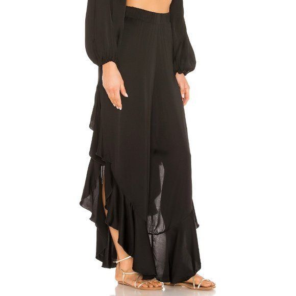 REVOLVE PQ Black Halsey Pants with Asymmetrical Hem Size 26" / US 2 / IT 38 - 3 Thumbnail