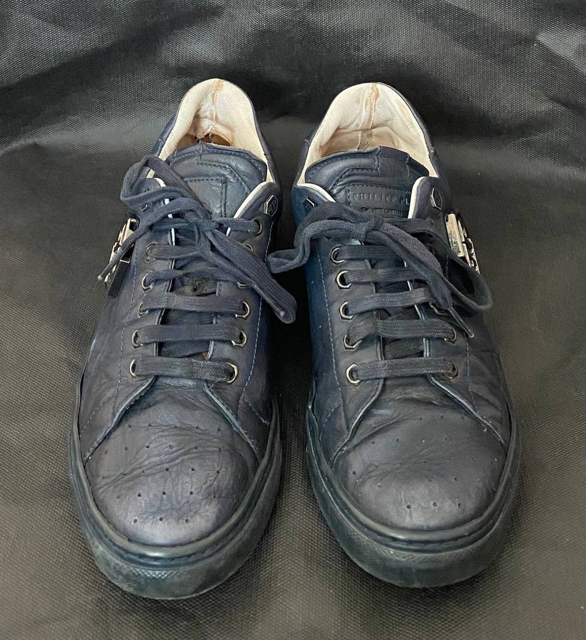 Philipp Plein 🔥 Philipp Plein Men Sneakers Size 40 Blue Leather Low Top Size US 7 / EU 40 - 3 Thumbnail