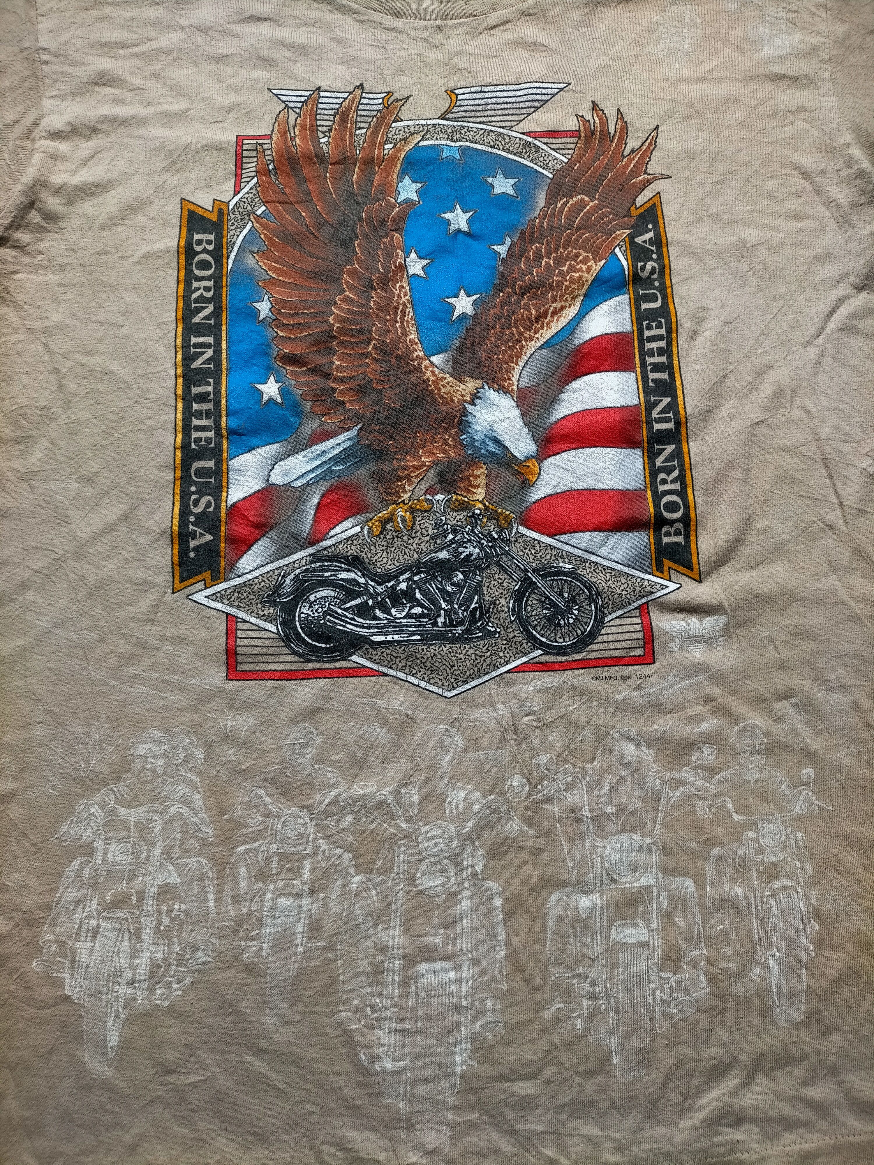 Harley Davidson Vintage 1998 Born in the usa tee Size US L / EU 52-54 / 3 - 4 Thumbnail