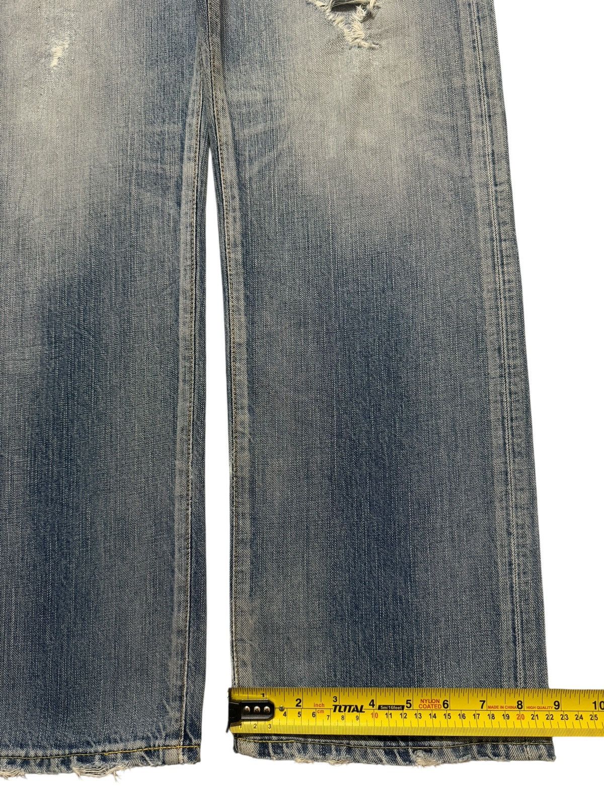 Edwin Vintage 90s Edwin 504 Blue Faded Wash Distress Wide Leg Size US 31 - 14 Thumbnail