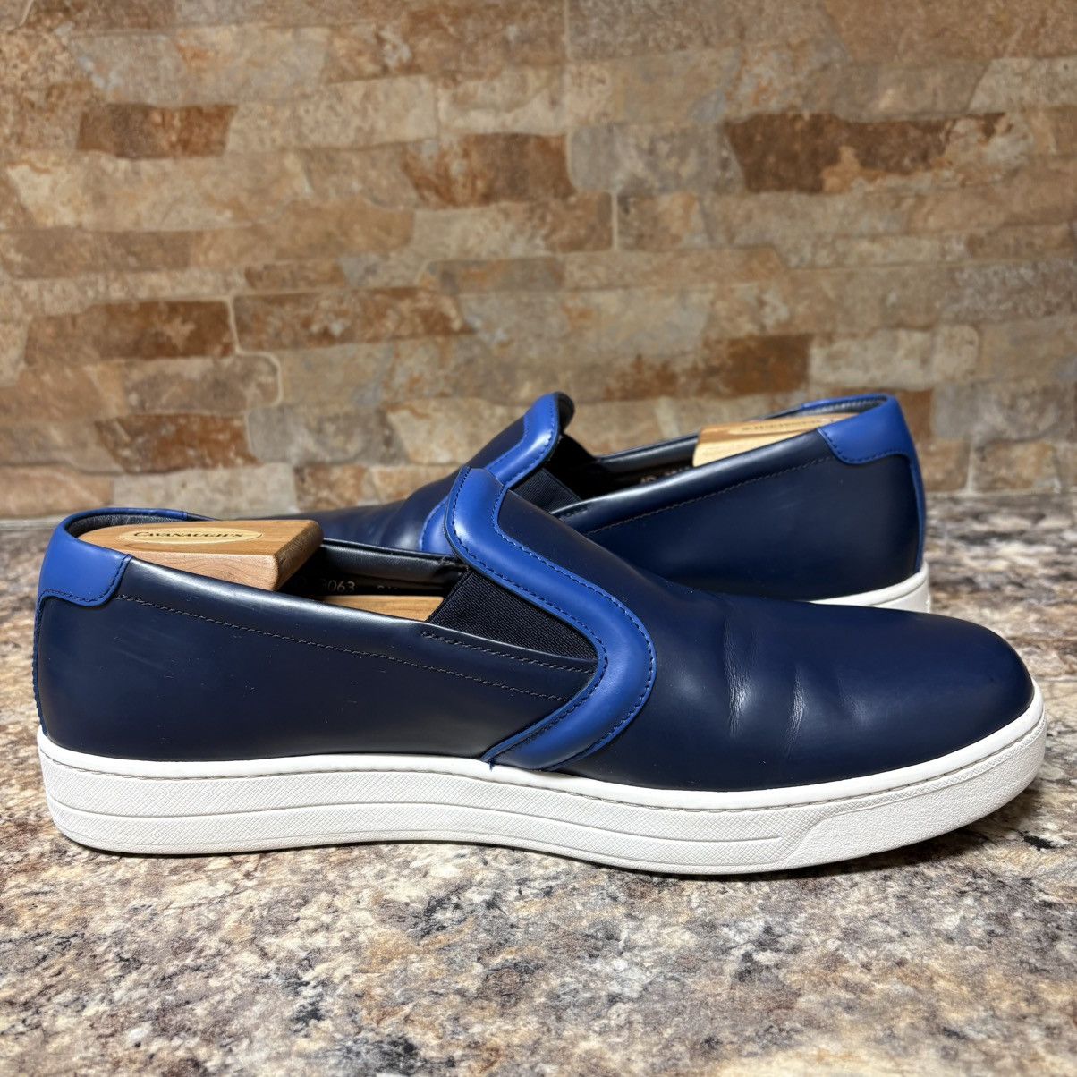 Prada Prada Blue Leather Slip On Sneakers Size 8.5 US Size 9.5 Size US 8.5 / EU 41-42 - 6 Thumbnail