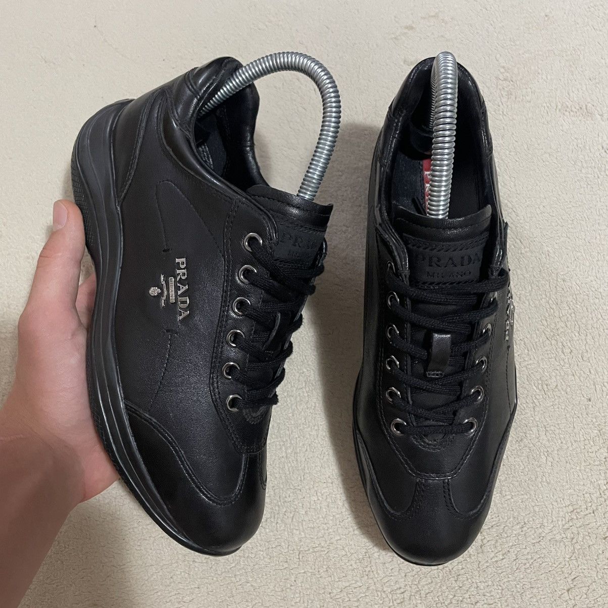 Prada Prada Vintage Leather Sneakers rap archive streetwear swag Size US 4.5 / IT 34.5 - 1 Thumbnail