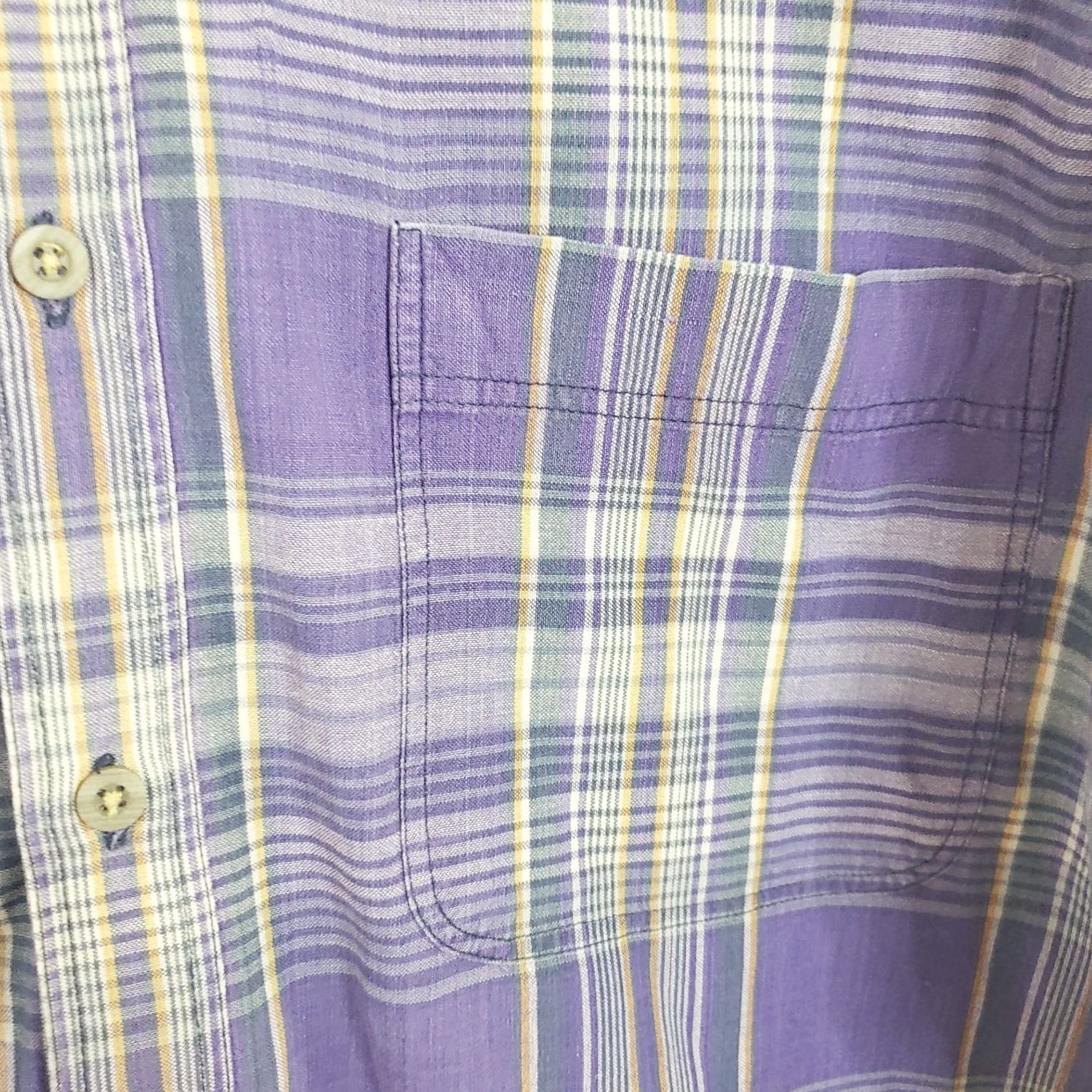 Vintage VINTAGE Brittania Mens Shirt L Purple Gray Plaid Long Slv Button Up Cotton Shirt Size US L / EU 52-54 / 3 - 6 Thumbnail