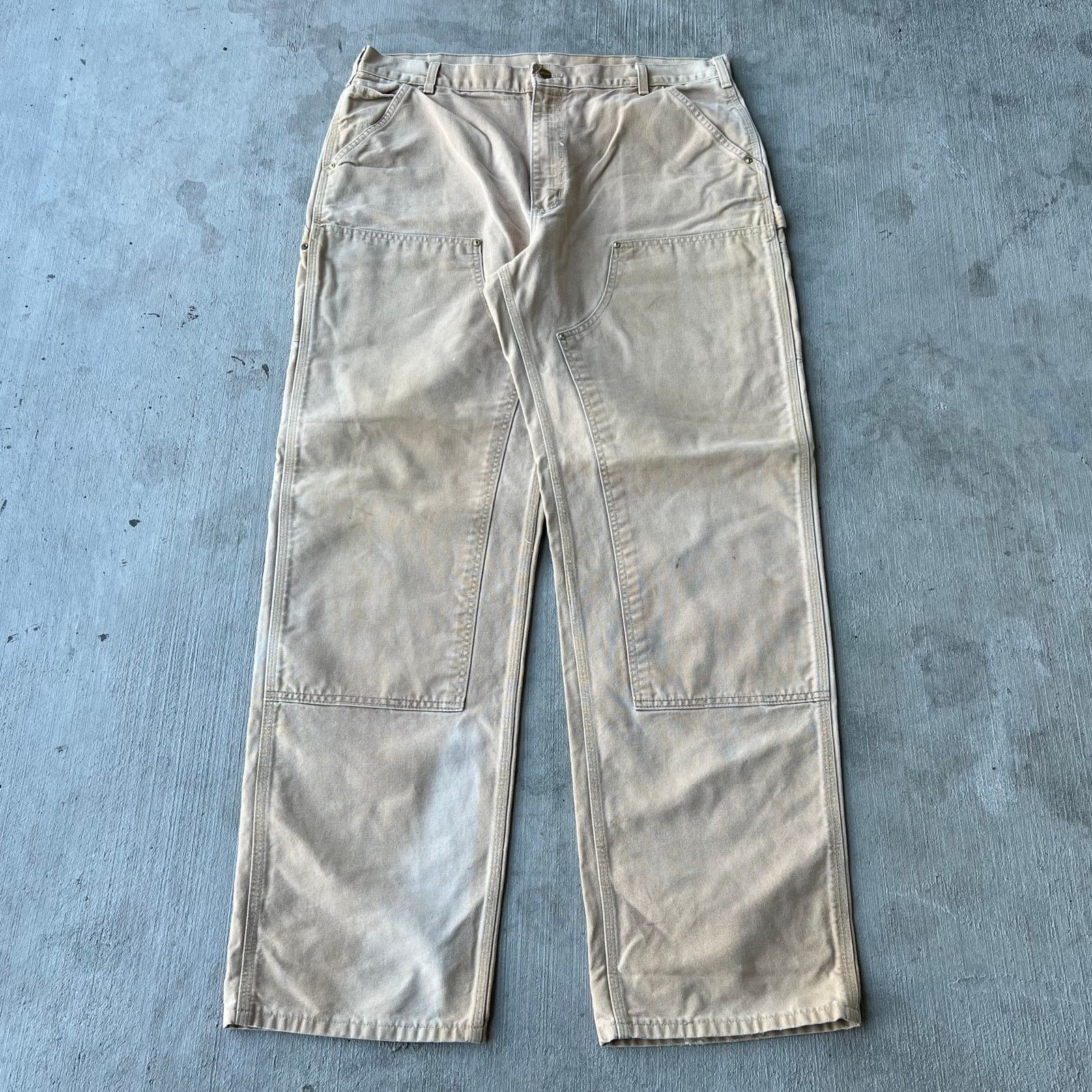 Carhartt × Vintage Carhartt brown faded double knee work wear carpenter pants Size US 37 - 1 Thumbnail
