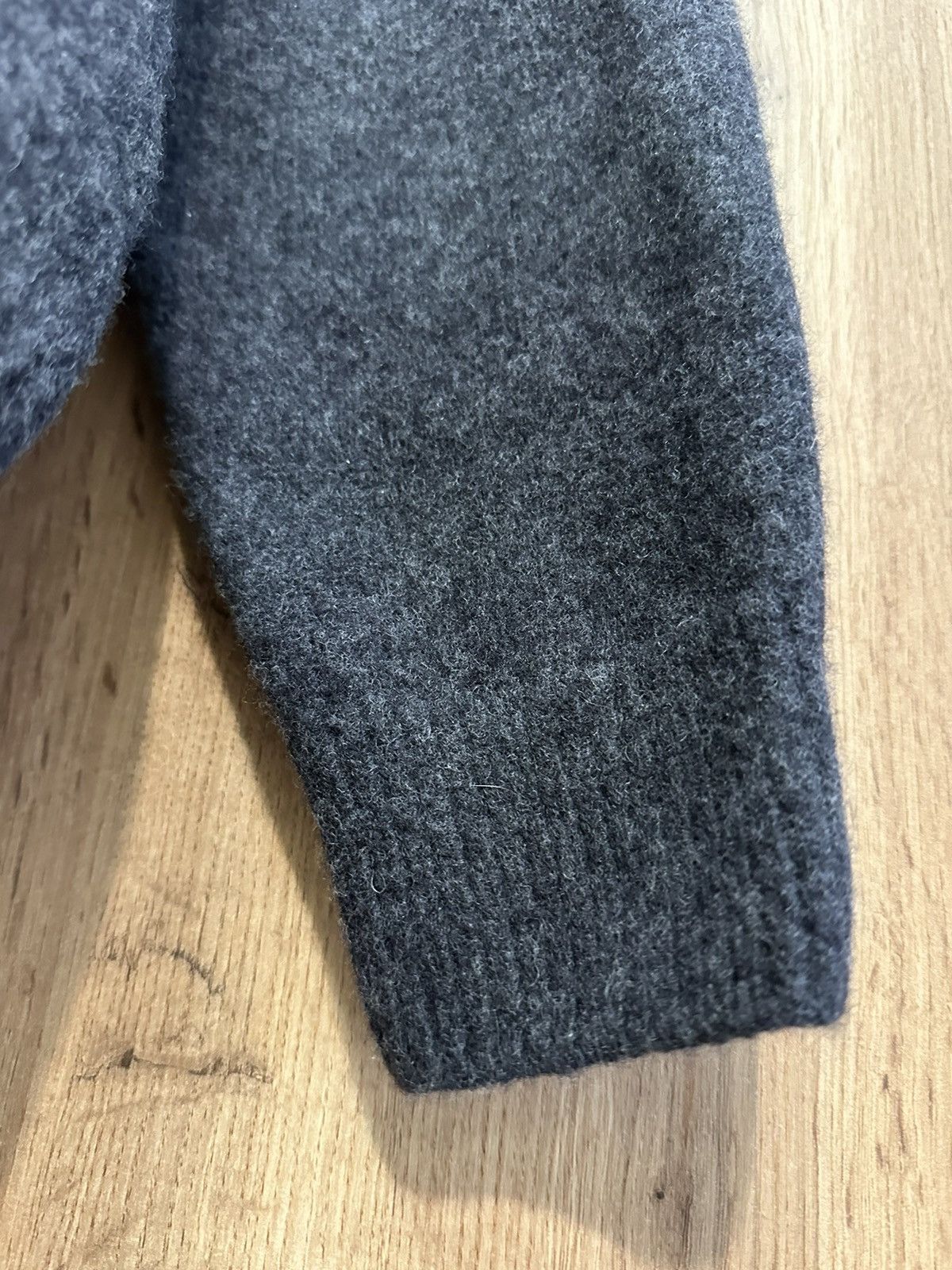 Barbour Essential Chunky Half Button Grey Sweater Wool