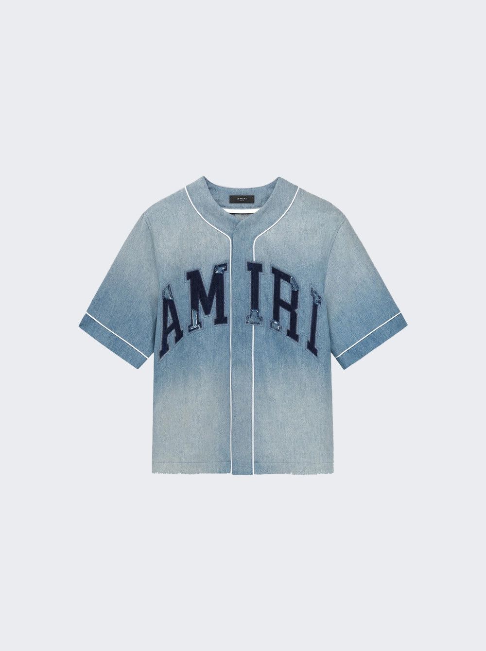 Amiri o1mle0426 Amiri Sunfaded Baseball Shirt in Indigo Blue Size US L / EU 52-54 / 3 - 1 Thumbnail