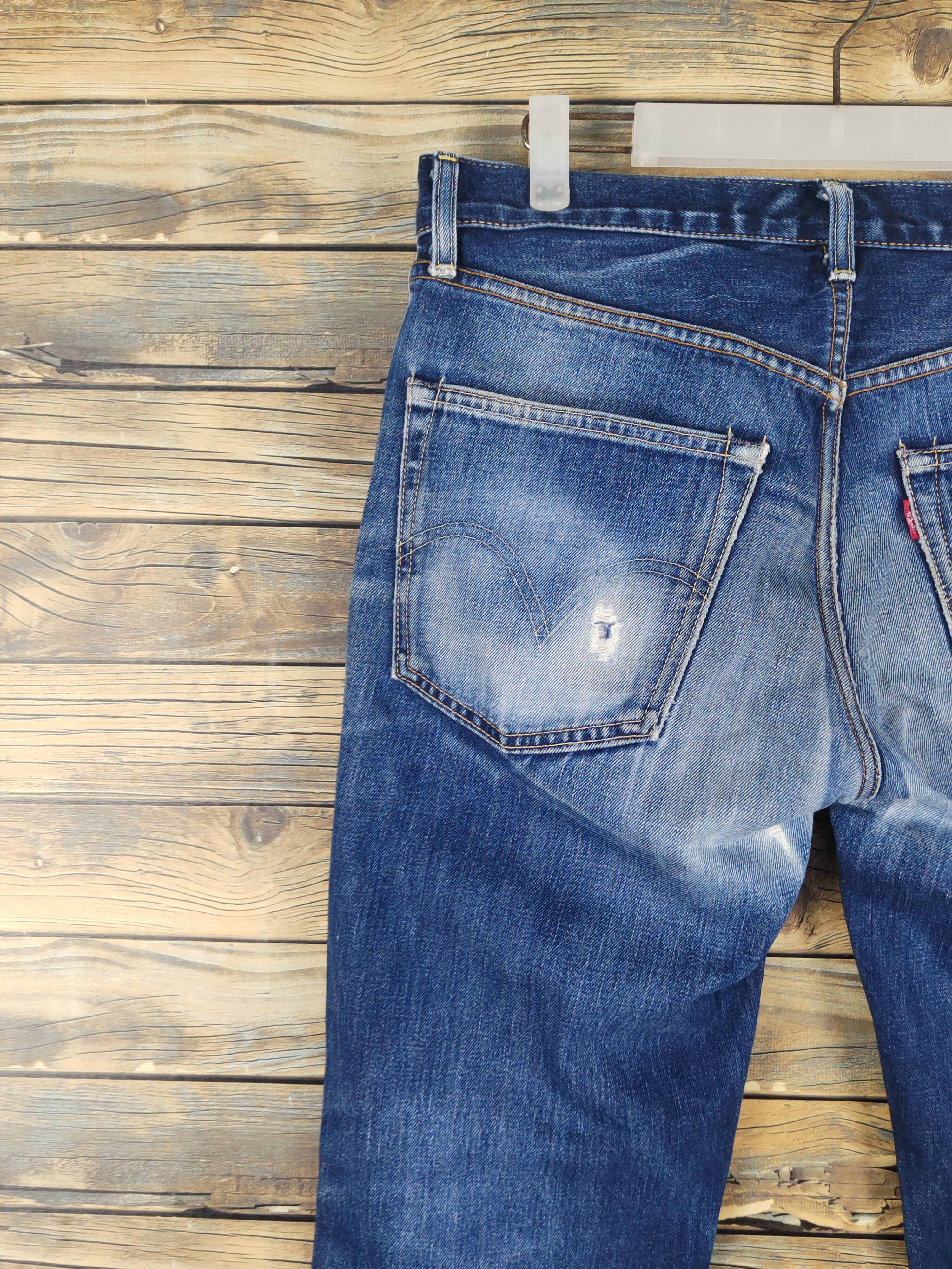 Levi's Vintage Levis 502 Redline Selvedge Faded Blue Jeans #W1323 Size US 33 - 10 Thumbnail