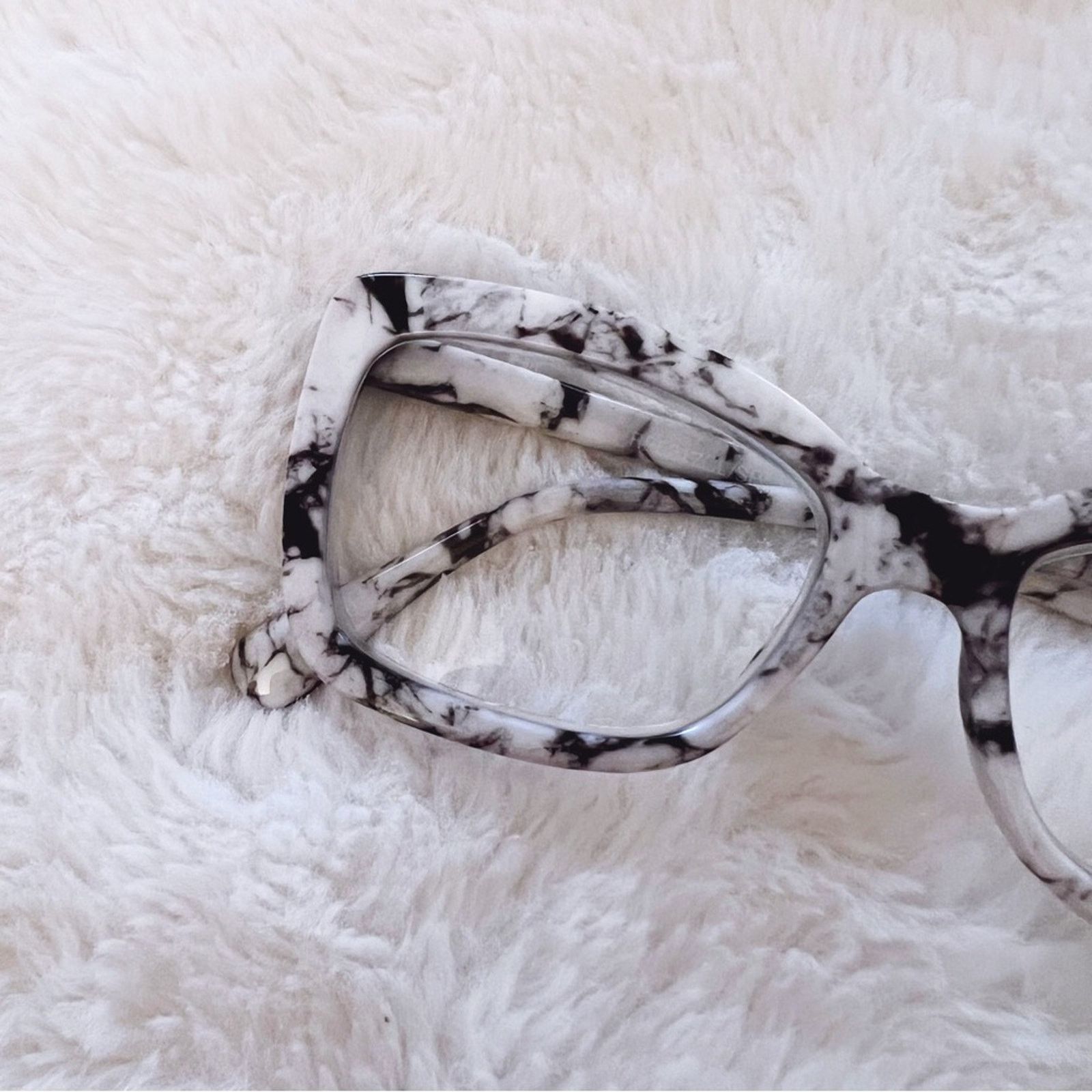 Other Leila White Marble Cateye Oversized Reader Glasses Size ONE SIZE - 2 Thumbnail