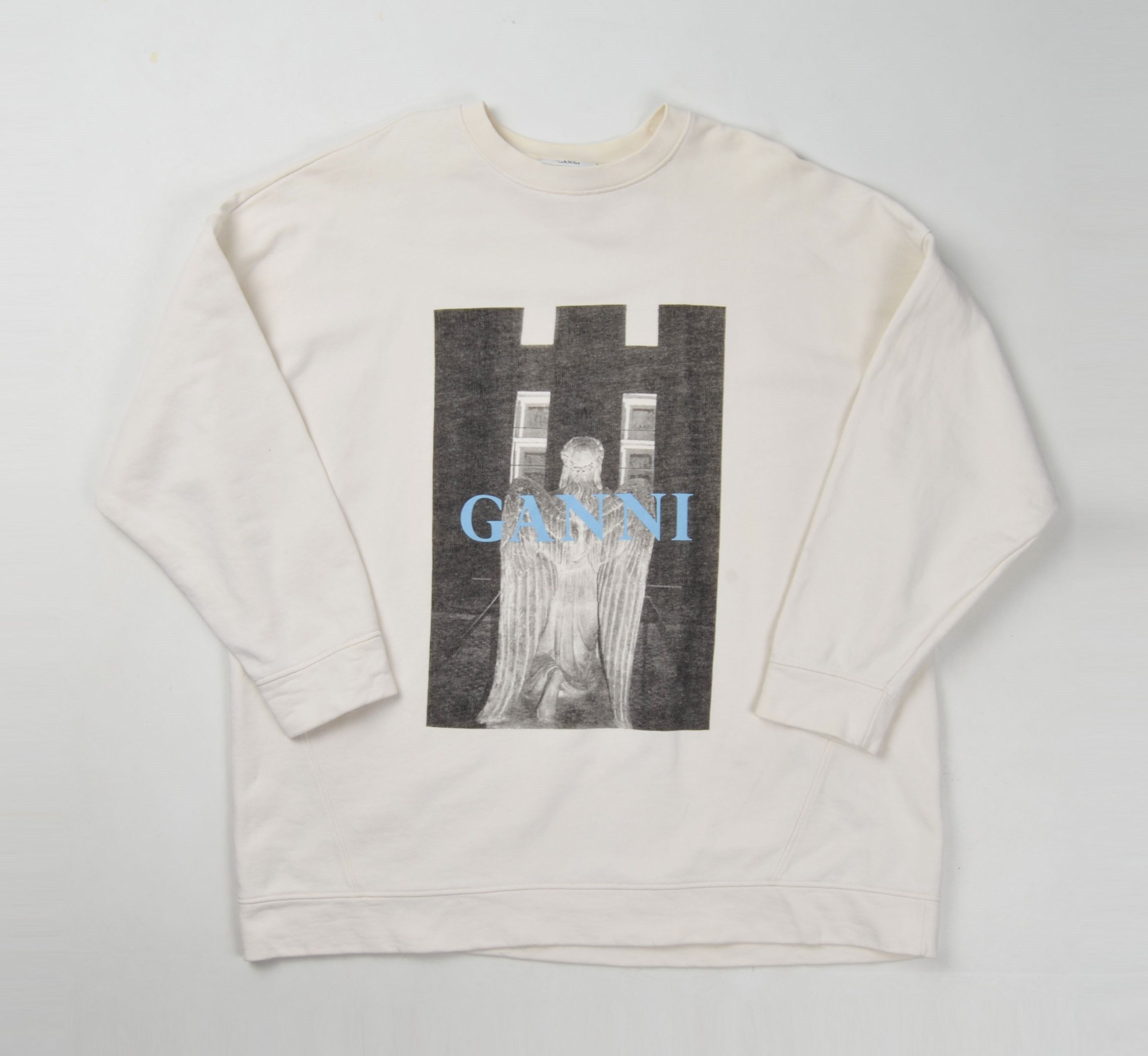 Ganni Ganni Milky Oversized Printed Long Sleeve Sweatshirt Size XS / US 0-2 / IT 36-38 - 4 Thumbnail