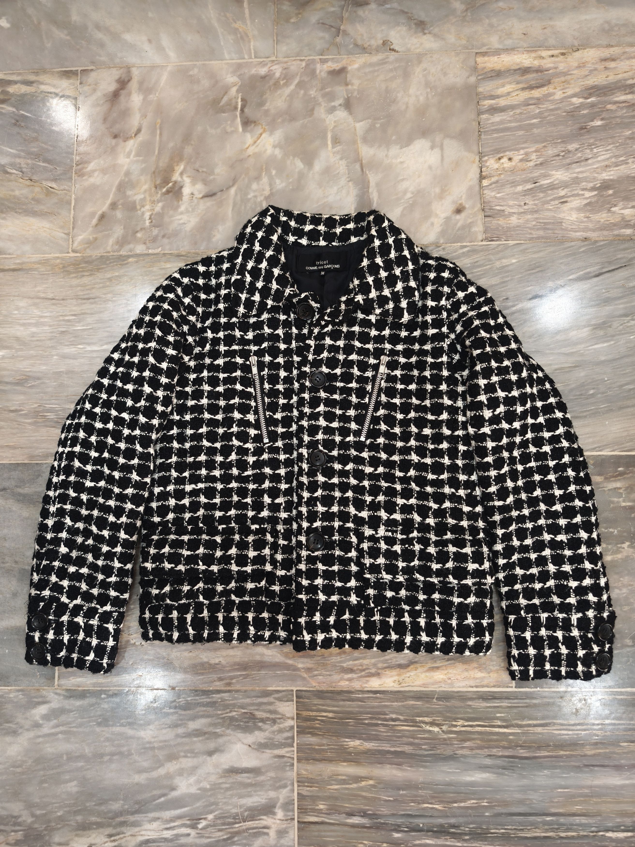 Tricot Comme des Garcons Archival Tricot Comme des Garcons Tweed Jacket - AD2005 Size M / US 6-8 / IT 42-44 - 1 Thumbnail