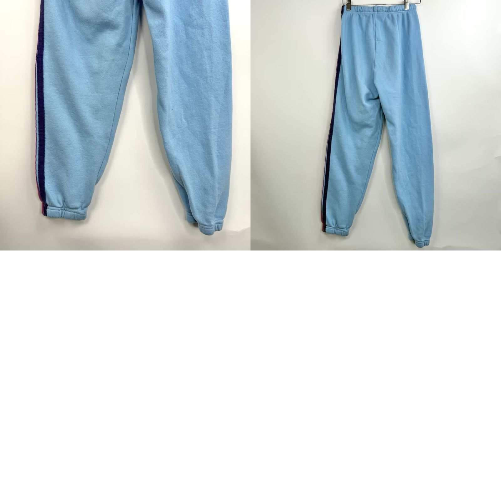 Aviator Nation VINTAGE Aviator Nation Sweatpants Womens XS Blue 5 Stripe Fleece Comfy USA Made Rainbow Girls Size 26" / US 2 / IT 38 - 9 Thumbnail