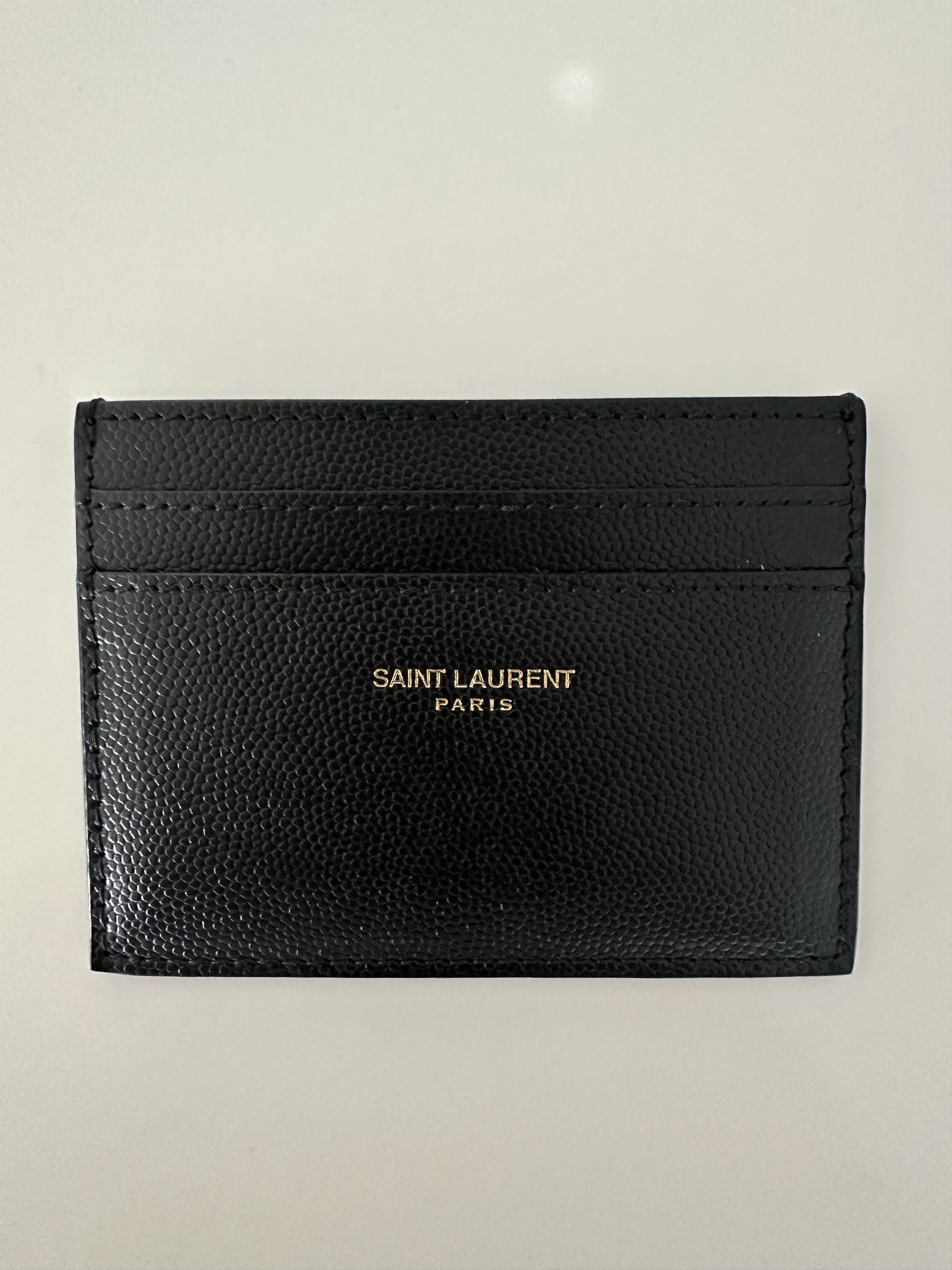 Yves Saint Laurent YSL Embossed Gold Leather Cardholder Size ONE SIZE - 1 Thumbnail